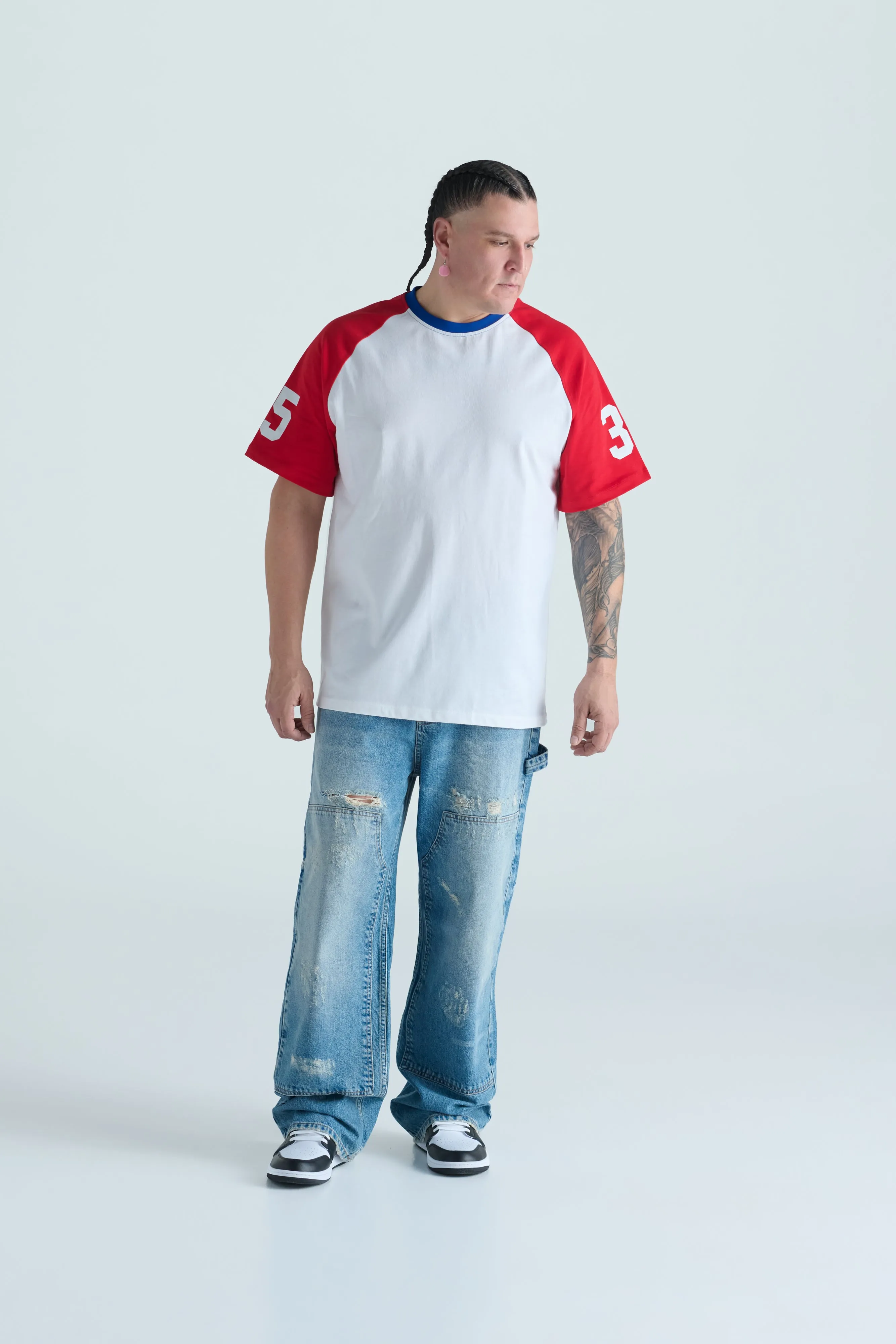 Varsity Raglan Tee - Red, Blue & White sold by SECTION 35 product image thumbnail 2