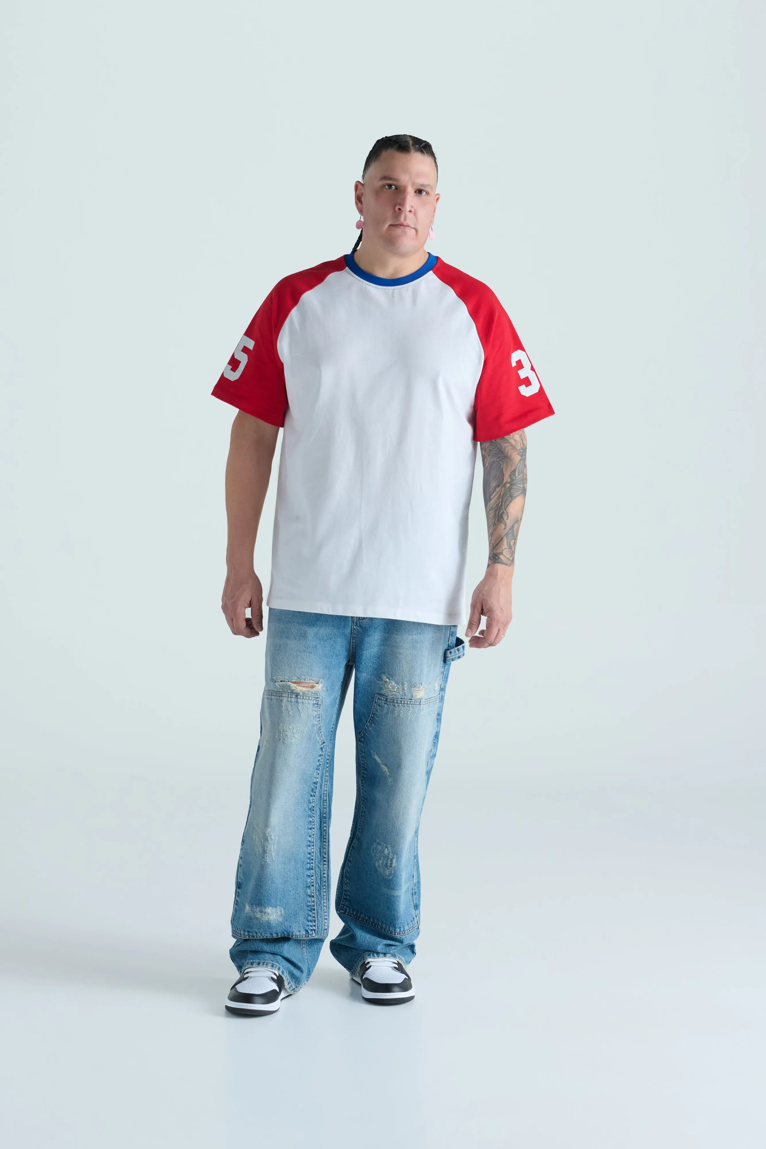Varsity Raglan Tee - Red, Blue & White sold by SECTION 35 product image thumbnail 3