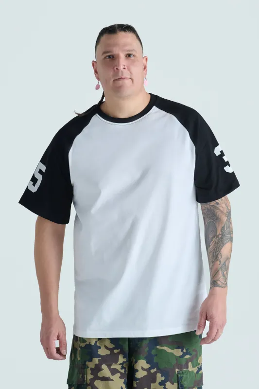 Varsity Raglan Tee - Black & White sold by SECTION 35
