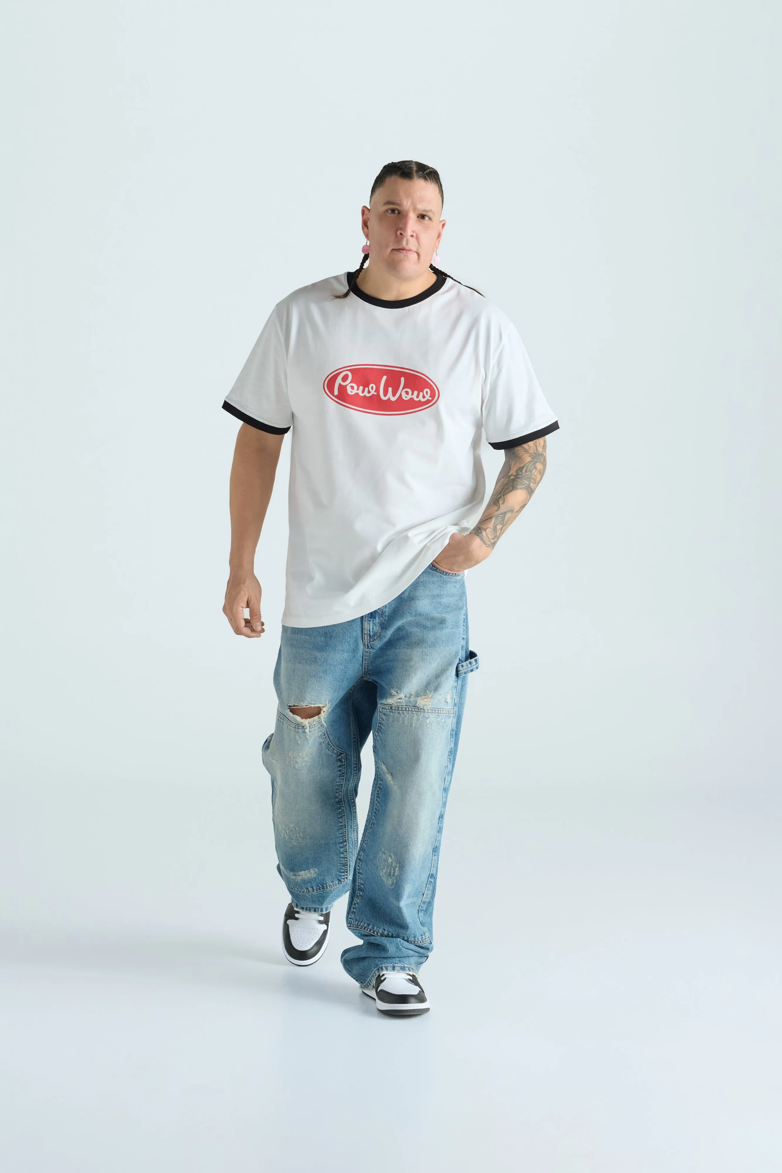 Pow Wow Ringer Tee - Ecru & Black sold by SECTION 35 product image thumbnail 2