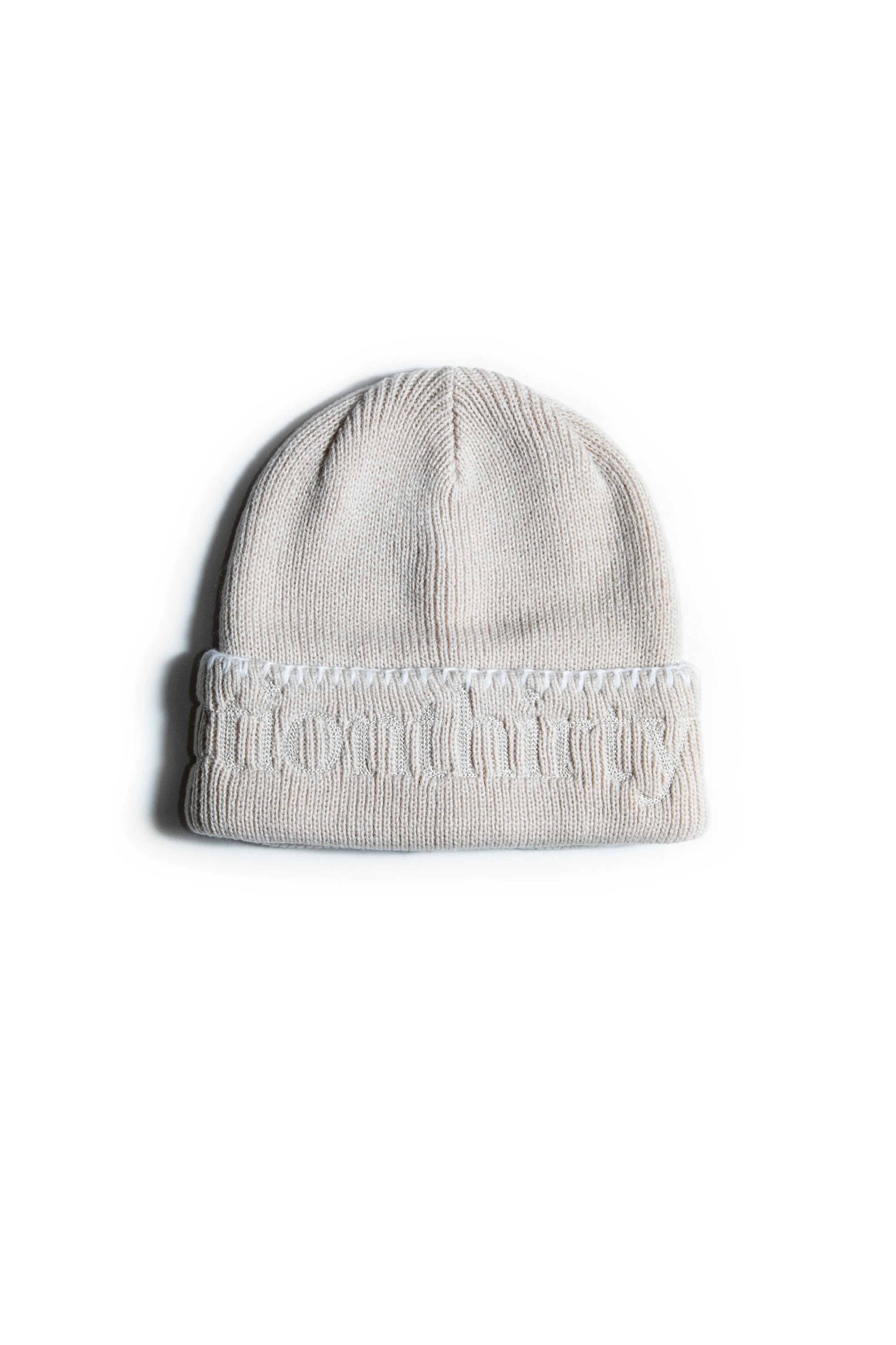 SECTION 35 x 47 Brand Wordmark Beanie - Bone sold by SECTION 35