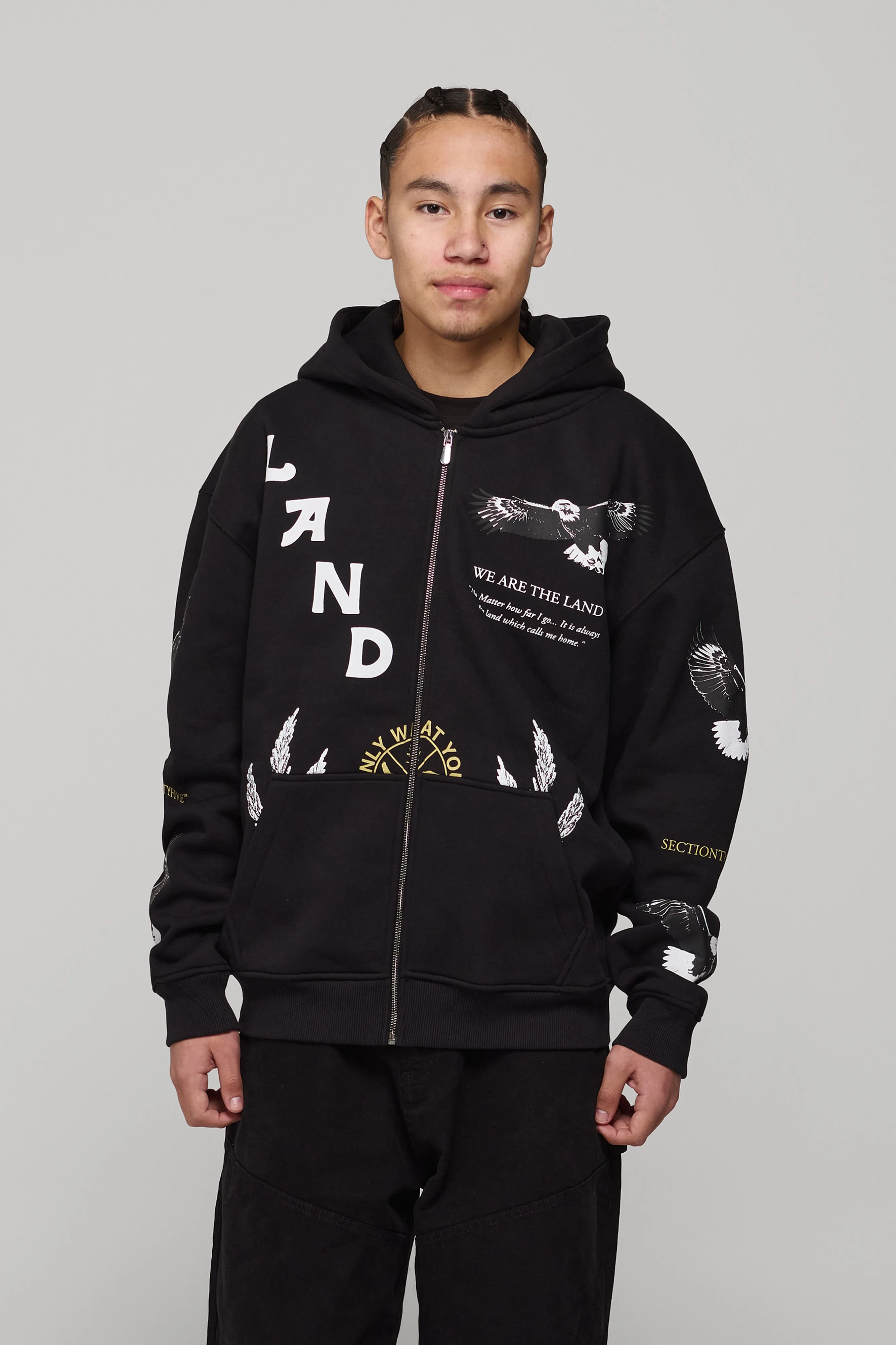 She Will Outlast Us Zip-Up Hoodie - Black sold by SECTION 35 product image thumbnail 2