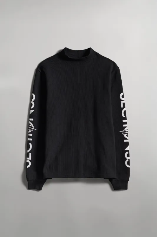 OG Waffle Mock Neck LS - Black made by SECTION 35