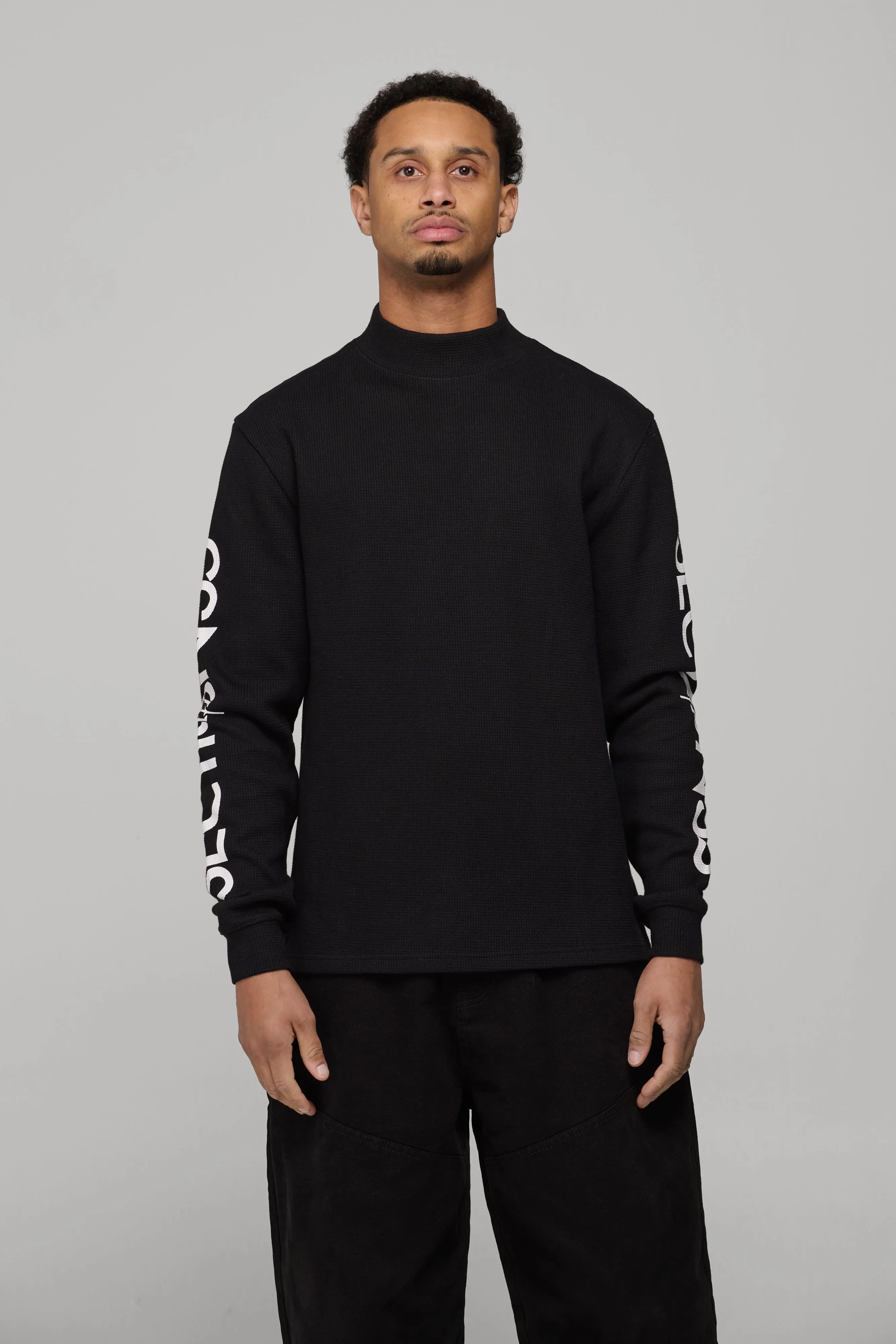 OG Waffle Mock Neck LS - Black sold by SECTION 35 product image thumbnail 2