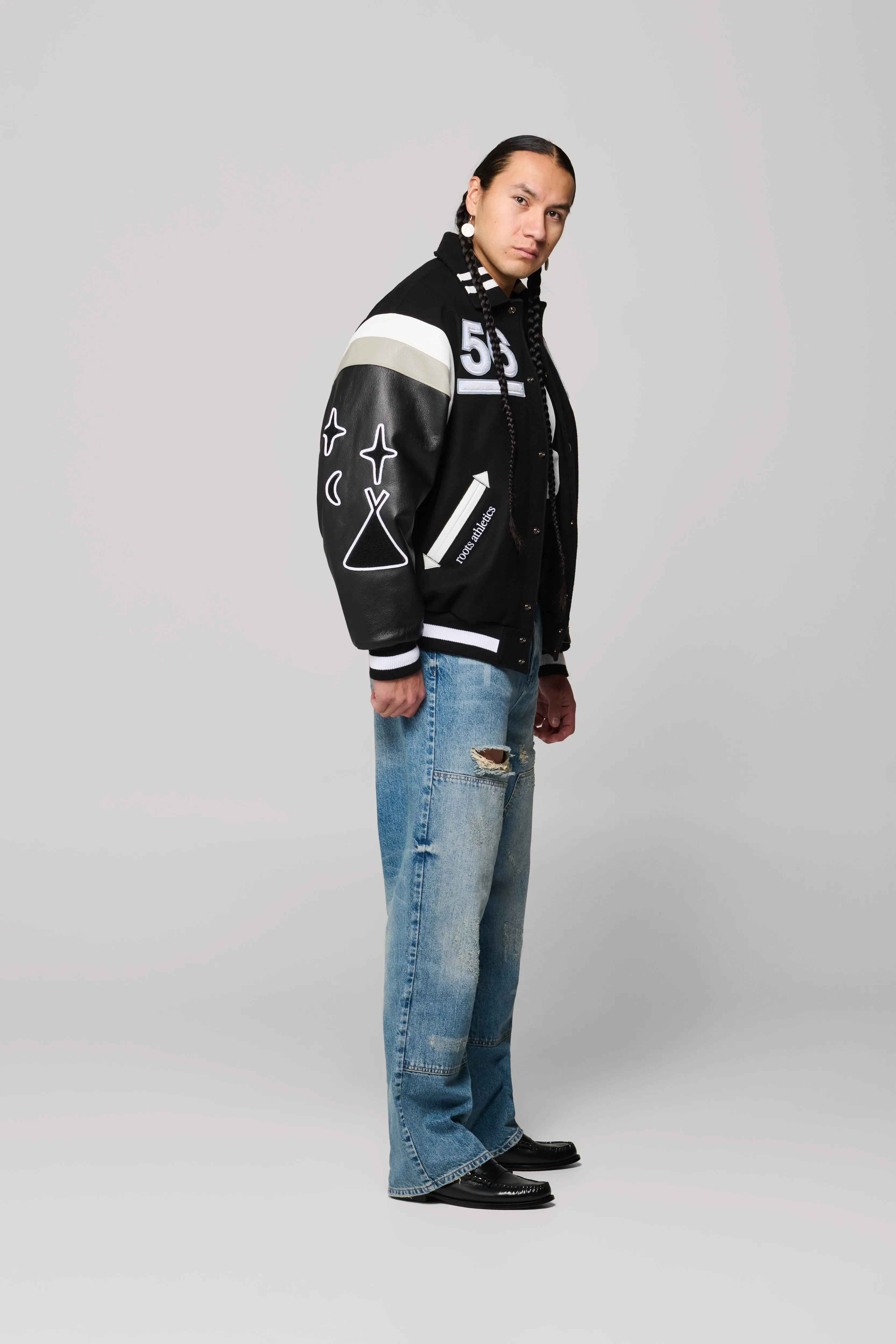JJL x Roots Mistatim Letterman Jacket - Black sold by SECTION 35 product image thumbnail 5