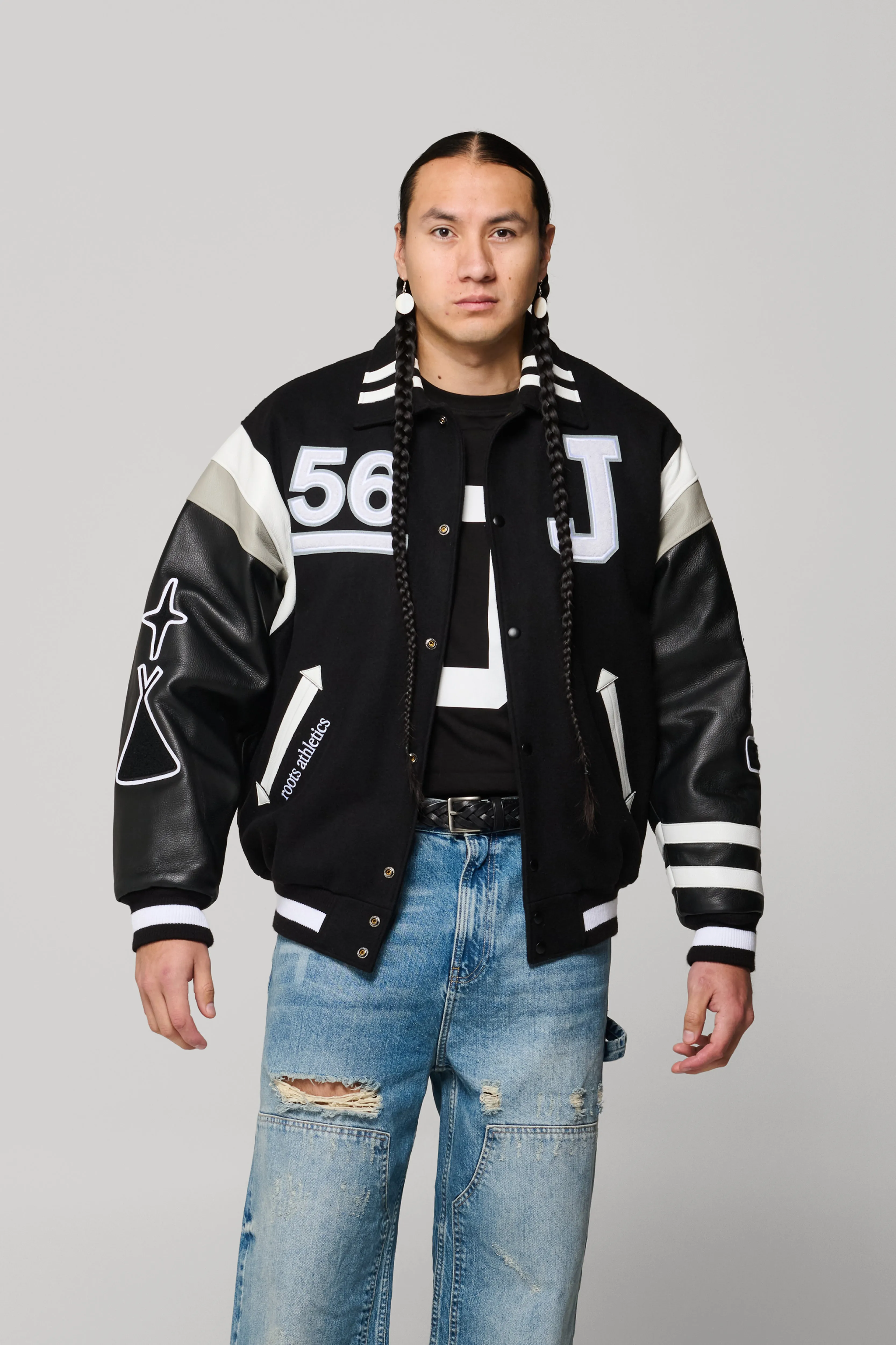 JJL x Roots Mistatim Letterman Jacket - Black sold by SECTION 35 product image thumbnail 3