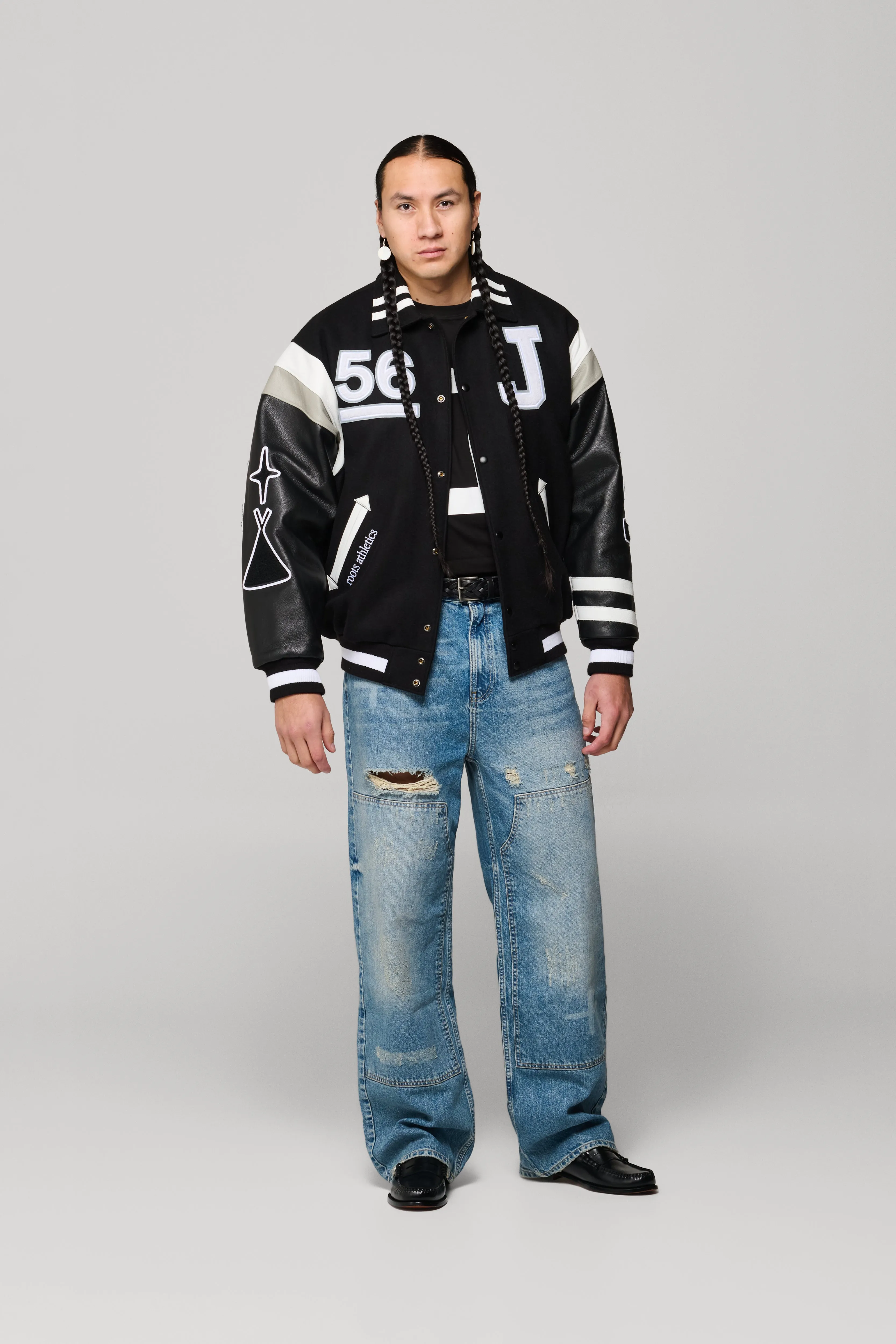 JJL x Roots Mistatim Letterman Jacket - Black sold by SECTION 35 product image thumbnail 4
