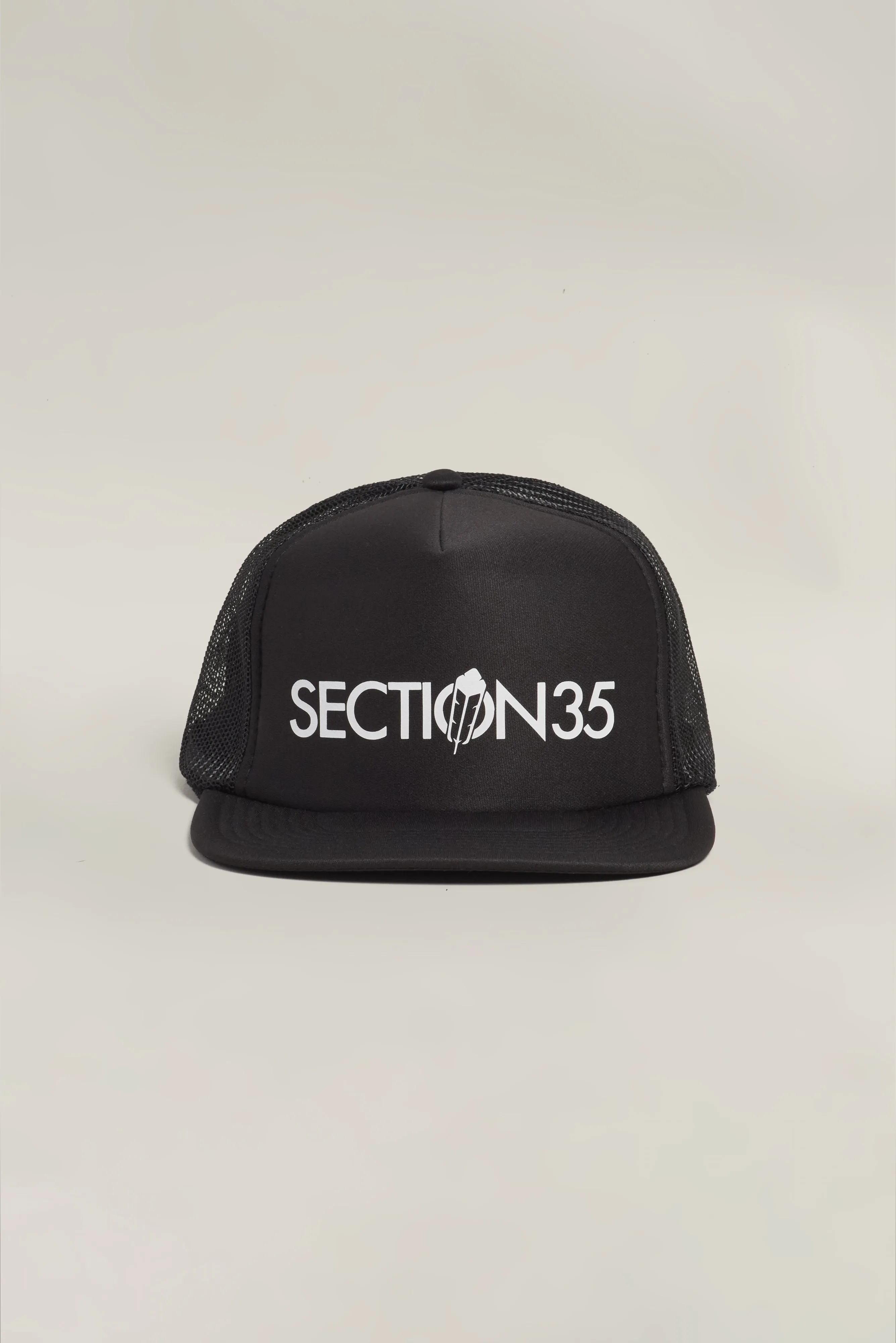 ATHL3TIC5 Flat Bill Foam Trucker Hat by Otto - Black sold by SECTION 35