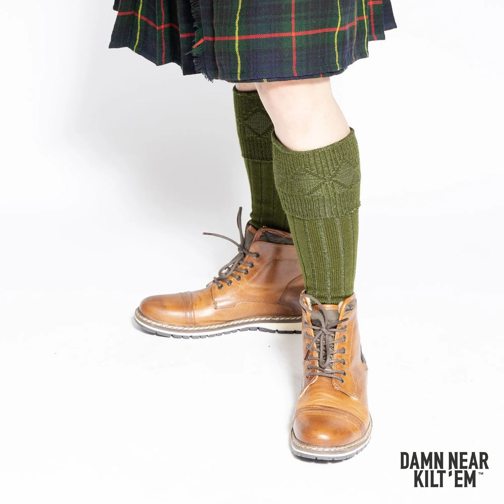 Scottish Kilt Hose - Military Green sold by Damn Near Kilt ‘Em product image thumbnail 3
