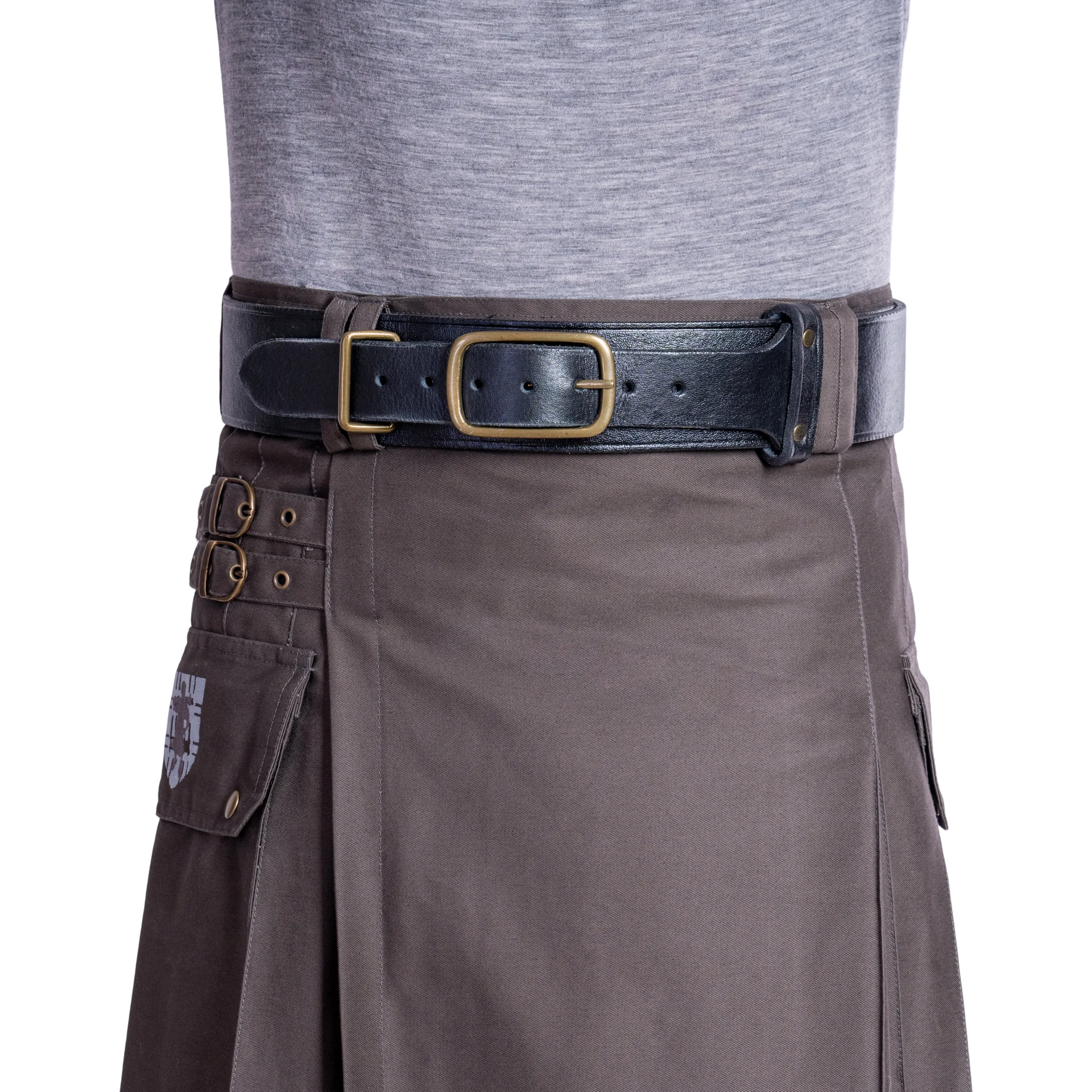 Dundee Kilt Belt - Black Leather Classic sold by Damn Near Kilt ‘Em product image thumbnail 2