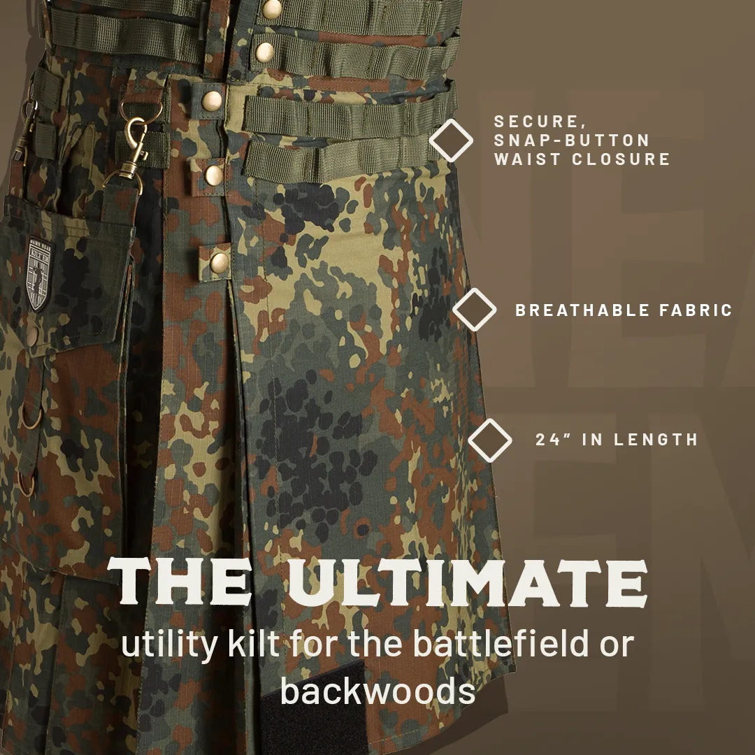 The Tactical Kilt - Woodland Camo sold by Damn Near Kilt ‘Em product image thumbnail 3