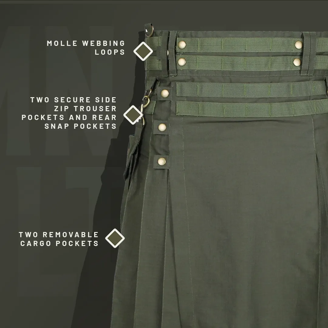 The Tactical Kilt - Woodland Camo sold by Damn Near Kilt ‘Em product image thumbnail 5
