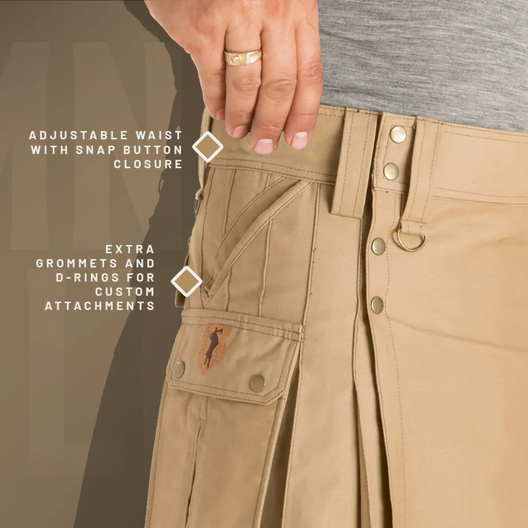 The Stowaway Kilt - Khaki sold by Damn Near Kilt ‘Em product image thumbnail 5