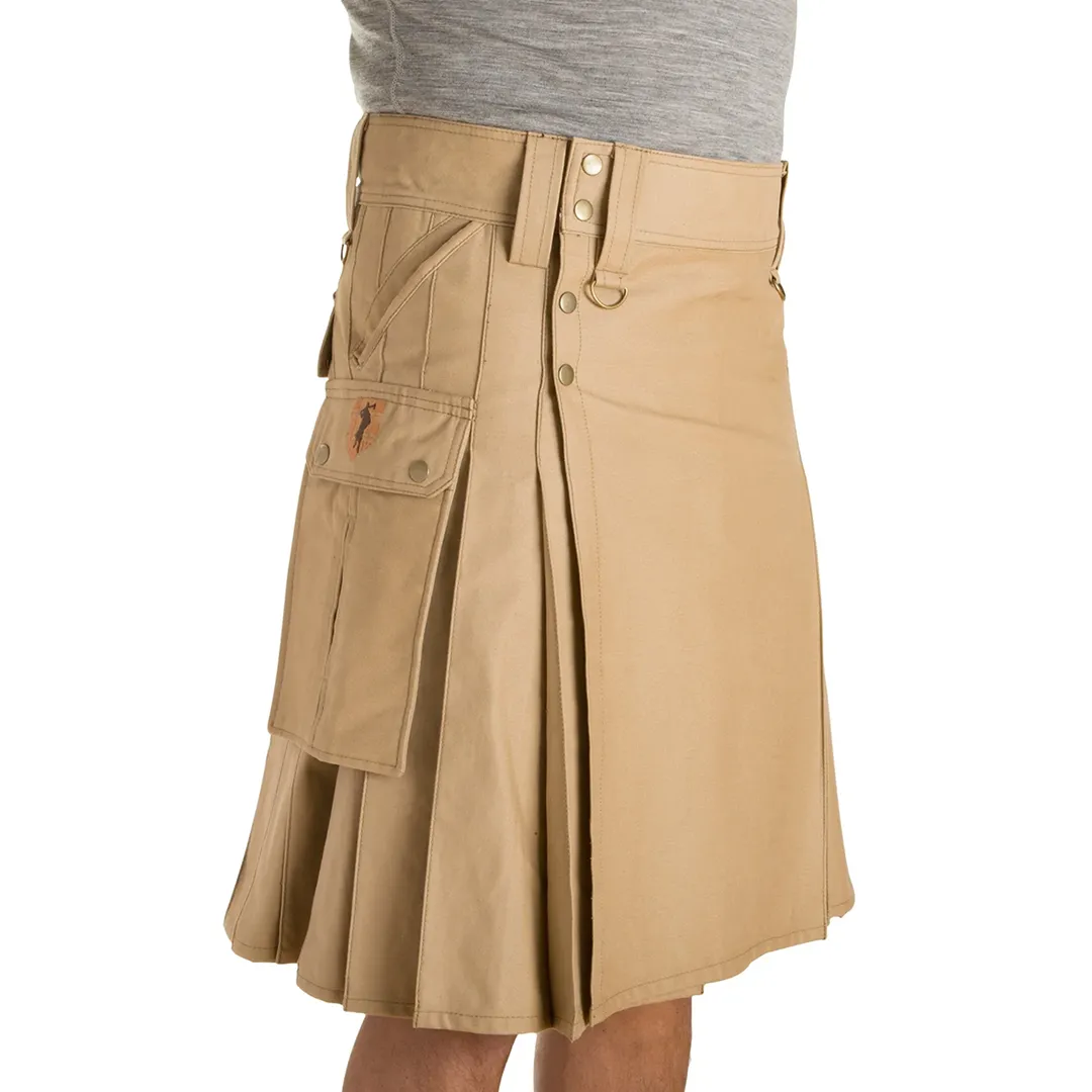 The Stowaway Kilt - Khaki sold by Damn Near Kilt ‘Em
