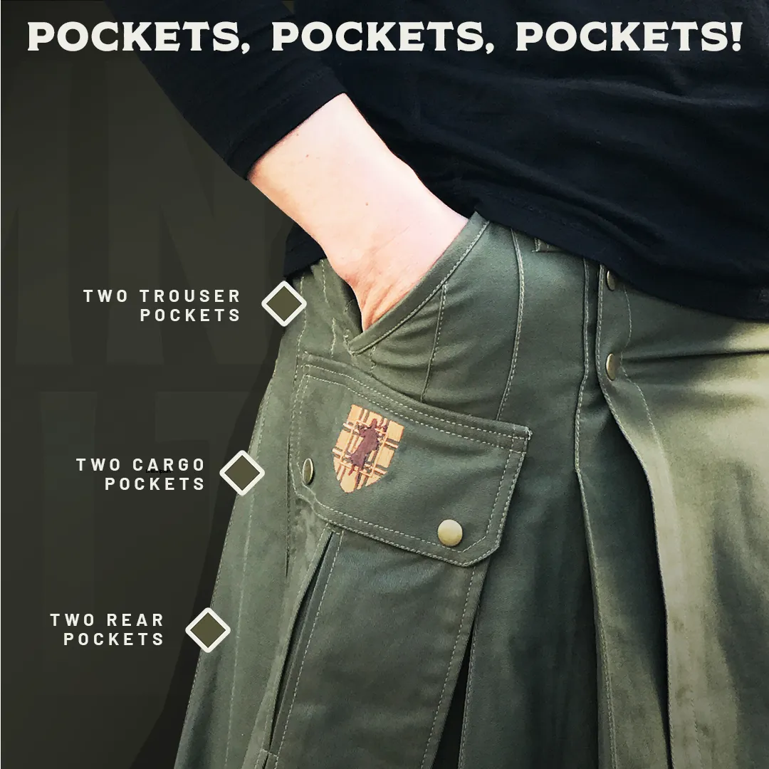 The Stowaway Kilt - Khaki sold by Damn Near Kilt ‘Em product image thumbnail 4