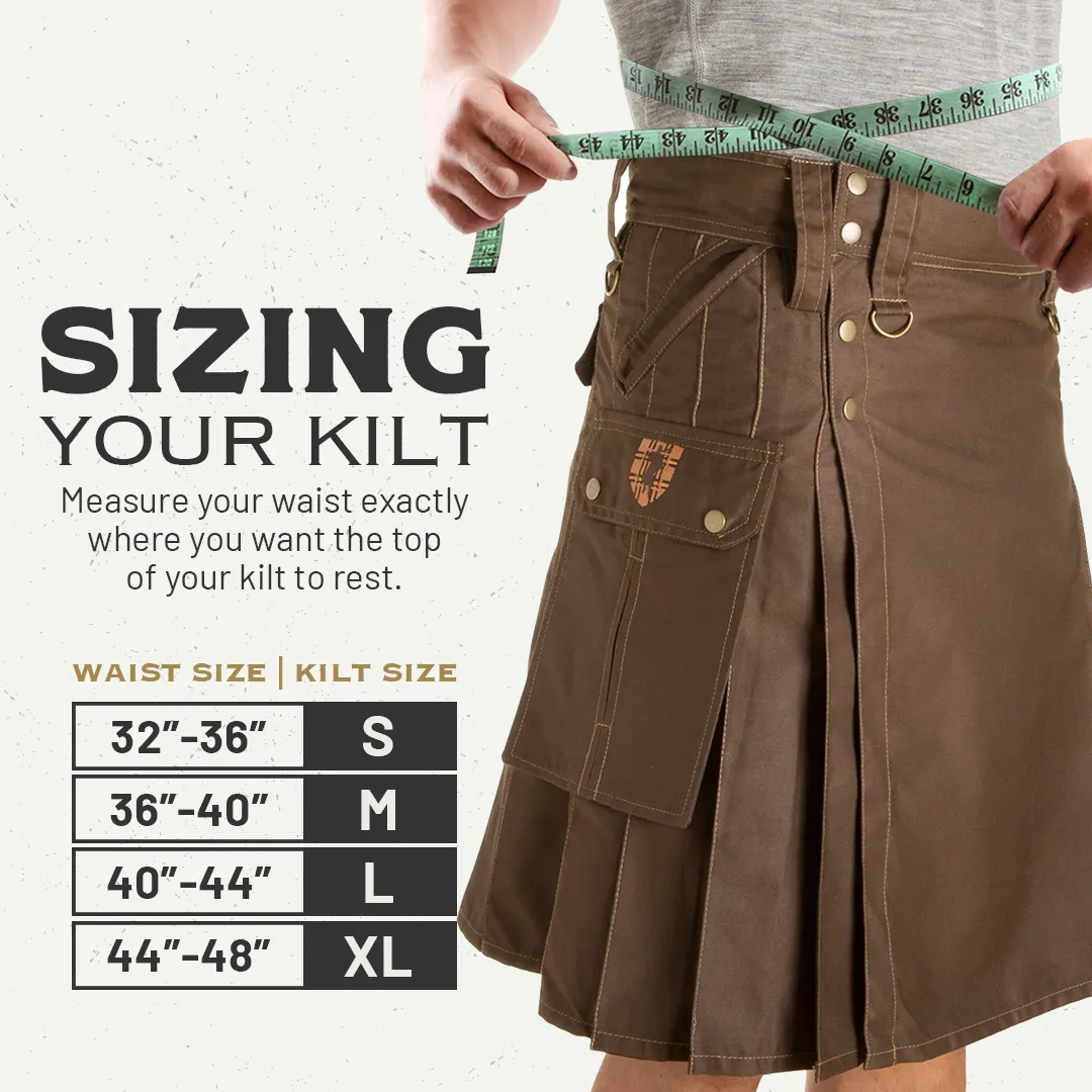 The Stowaway Kilt - Khaki sold by Damn Near Kilt ‘Em product image thumbnail 2