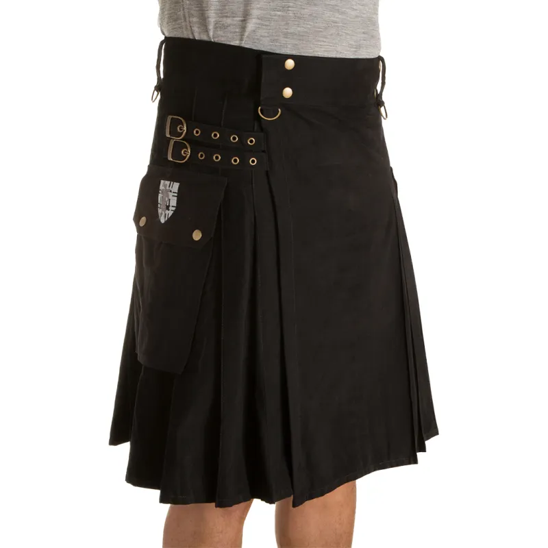 The Greenhorn Kilt - Black made by Damn Near Kilt ‘Em