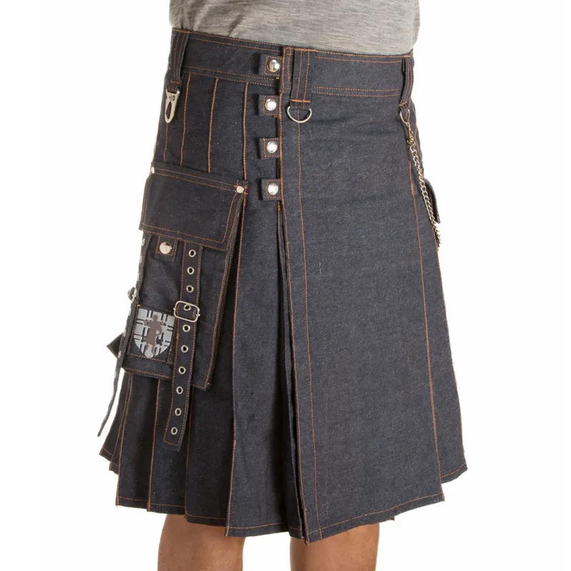 The Smithy Kilt - Indigo made by Damn Near Kilt ‘Em
