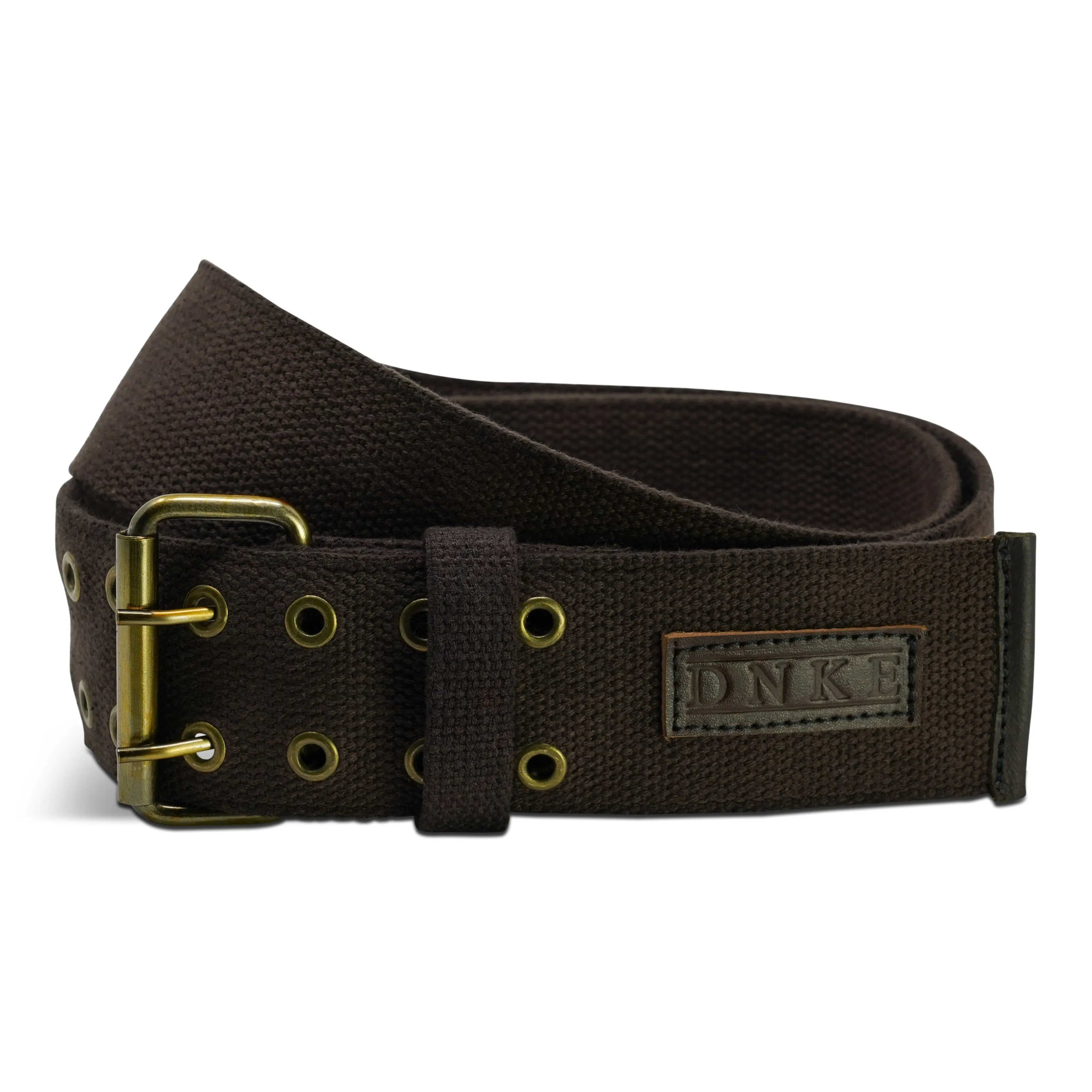 Double Prong Kilt Belt - Brown Woven Cotton sold by Damn Near Kilt ‘Em