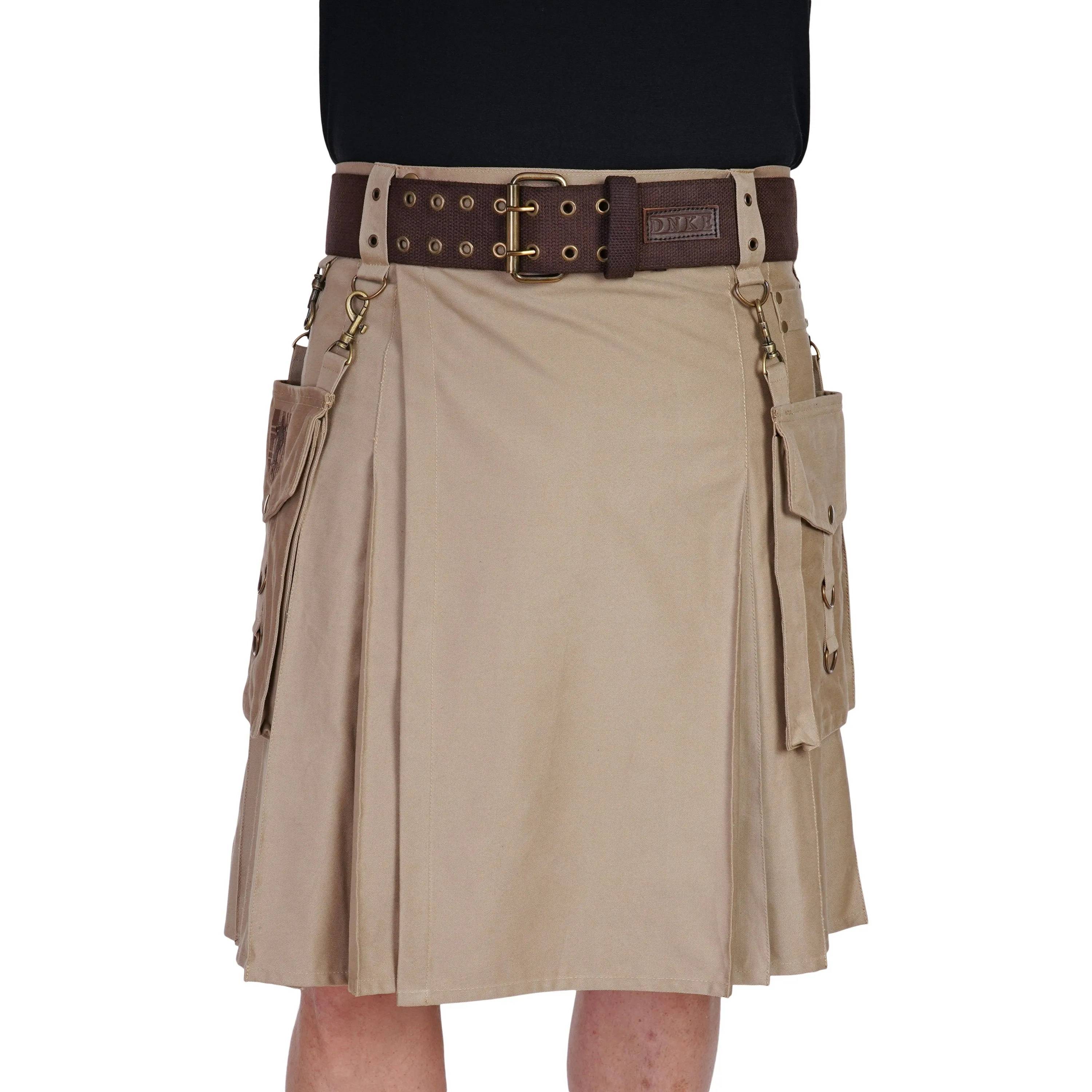 Double Prong Kilt Belt - Brown Woven Cotton sold by Damn Near Kilt ‘Em product image thumbnail 2