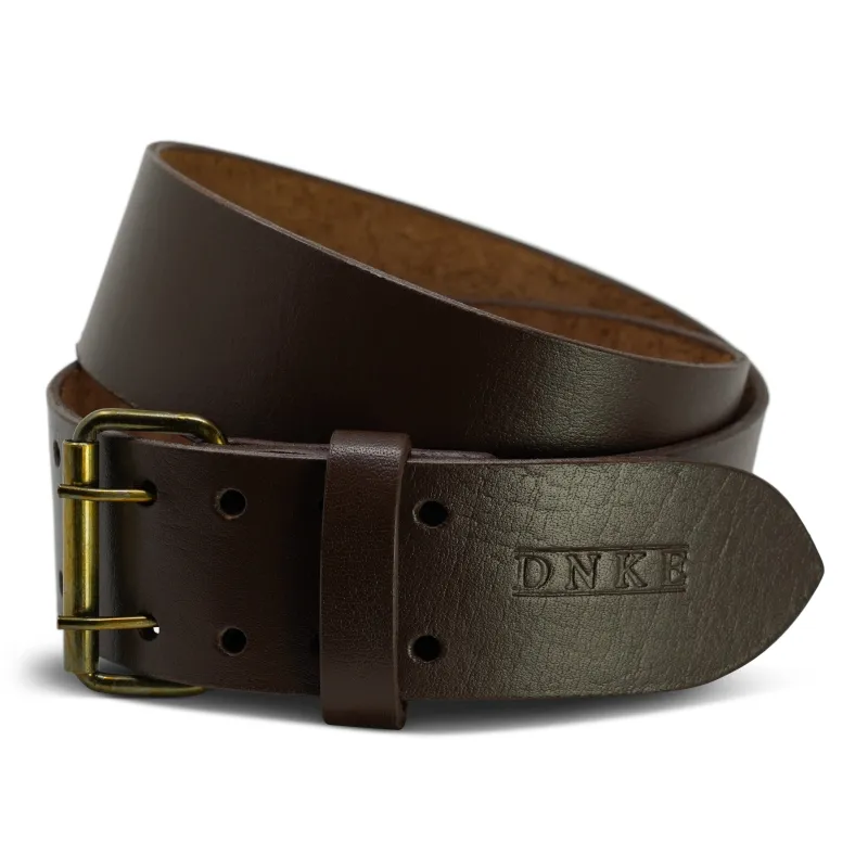 Double Prong Kilt Belt - Brown Leather made by Damn Near Kilt ‘Em