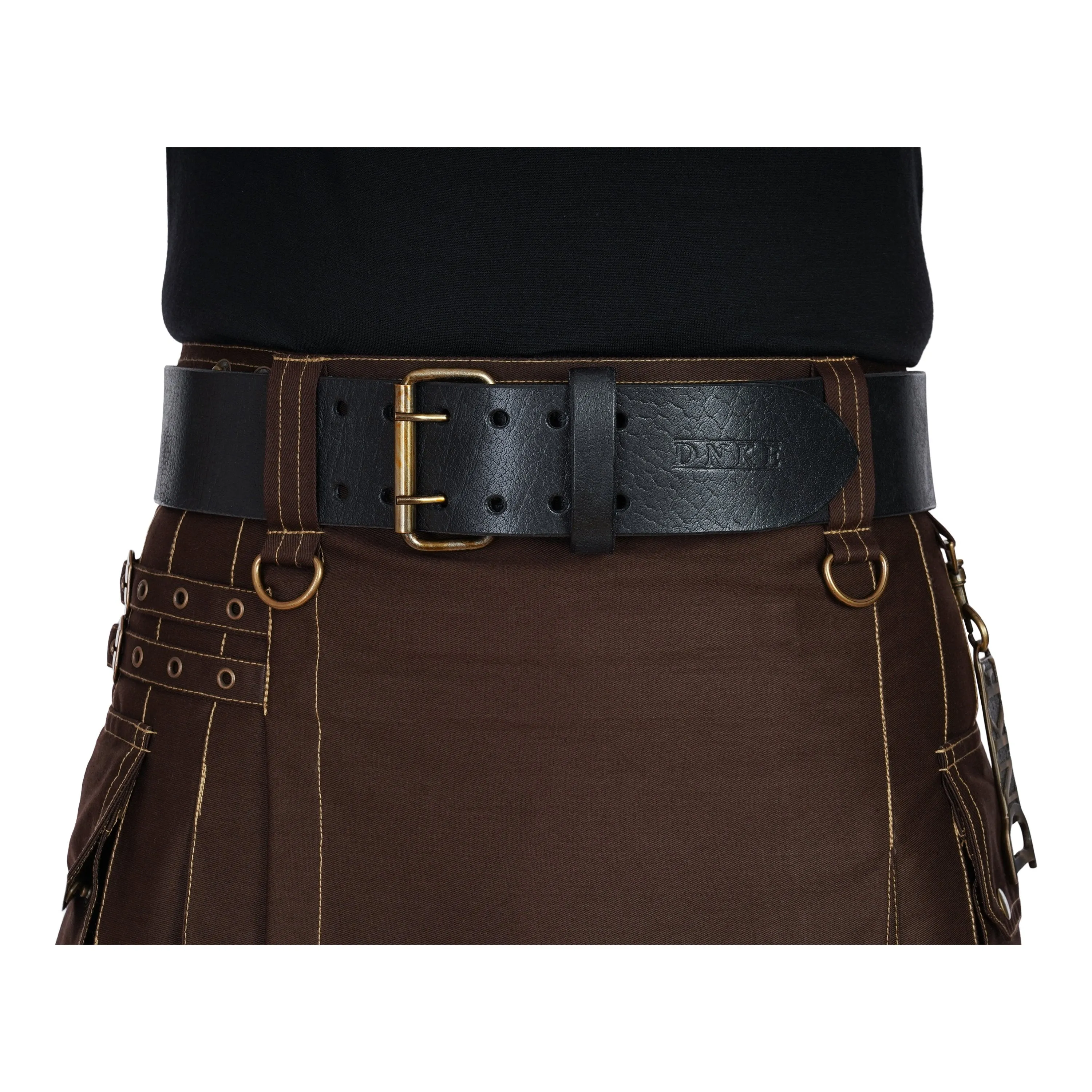 Double Prong Kilt Belt - Brown Leather sold by Damn Near Kilt ‘Em product image thumbnail 2