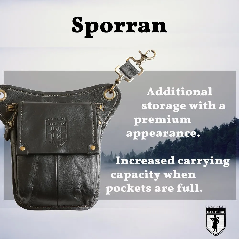 Leather Sporran - Brown Raw Hide sold by Damn Near Kilt ‘Em product image thumbnail 2
