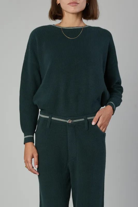 Knit Crew Sweater in Hunter sold by Still Here