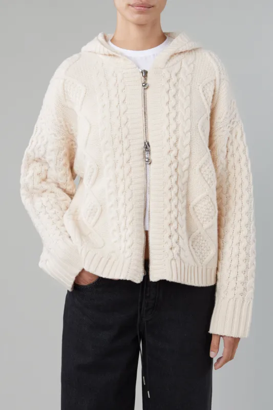Dakota Zip Sweater in Cream sold by Still Here