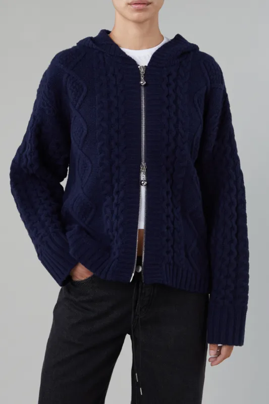 Dakota Zip Sweater in Navy sold by Still Here