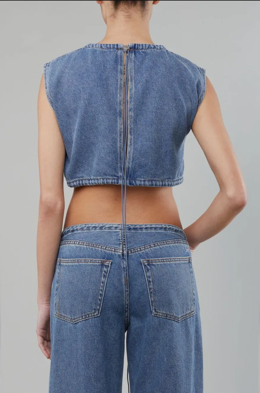Cool Crop Top in Classic Blue sold by Still Here product image thumbnail 3