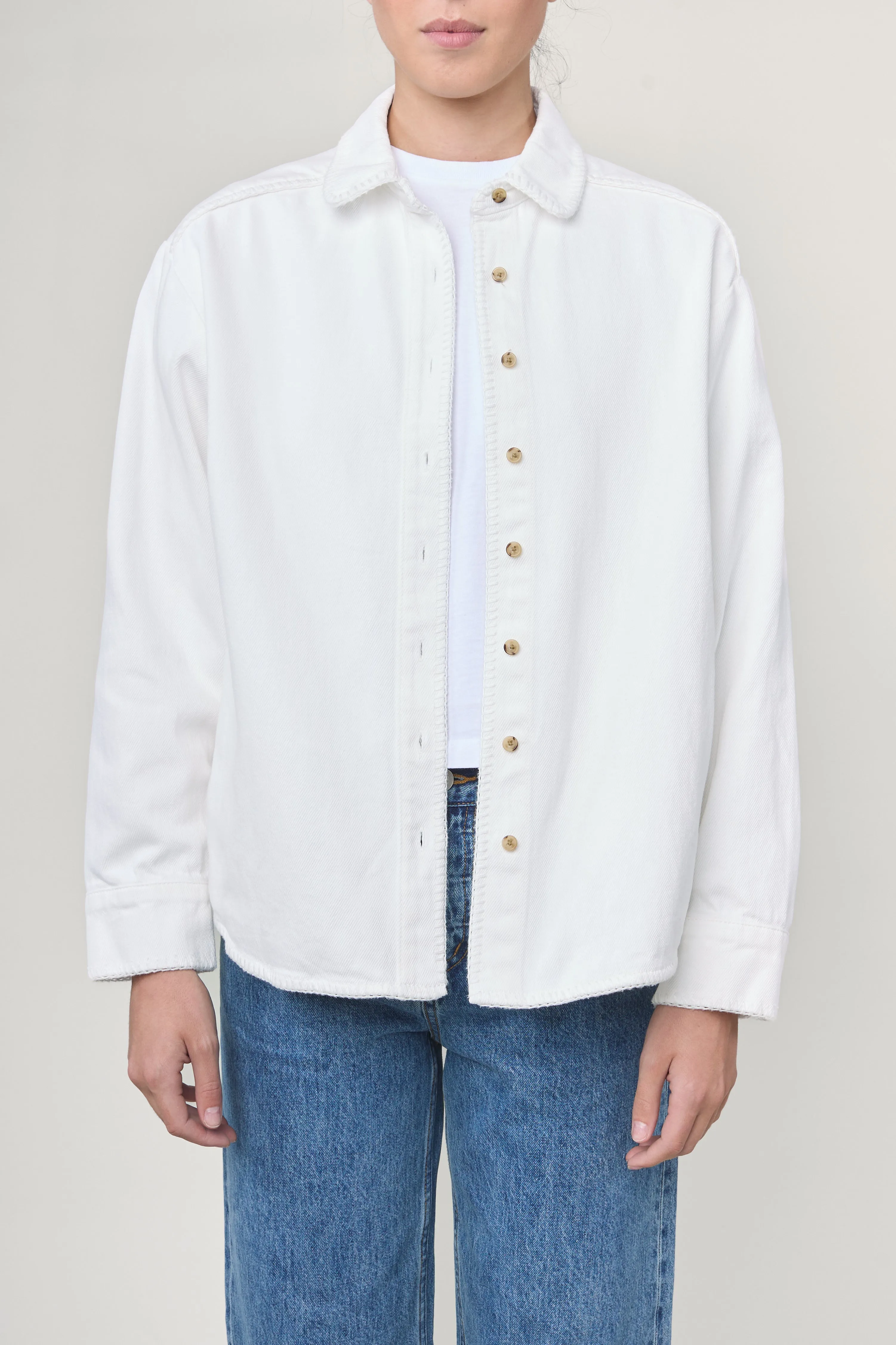 Western Shirt in Milk sold by Still Here
