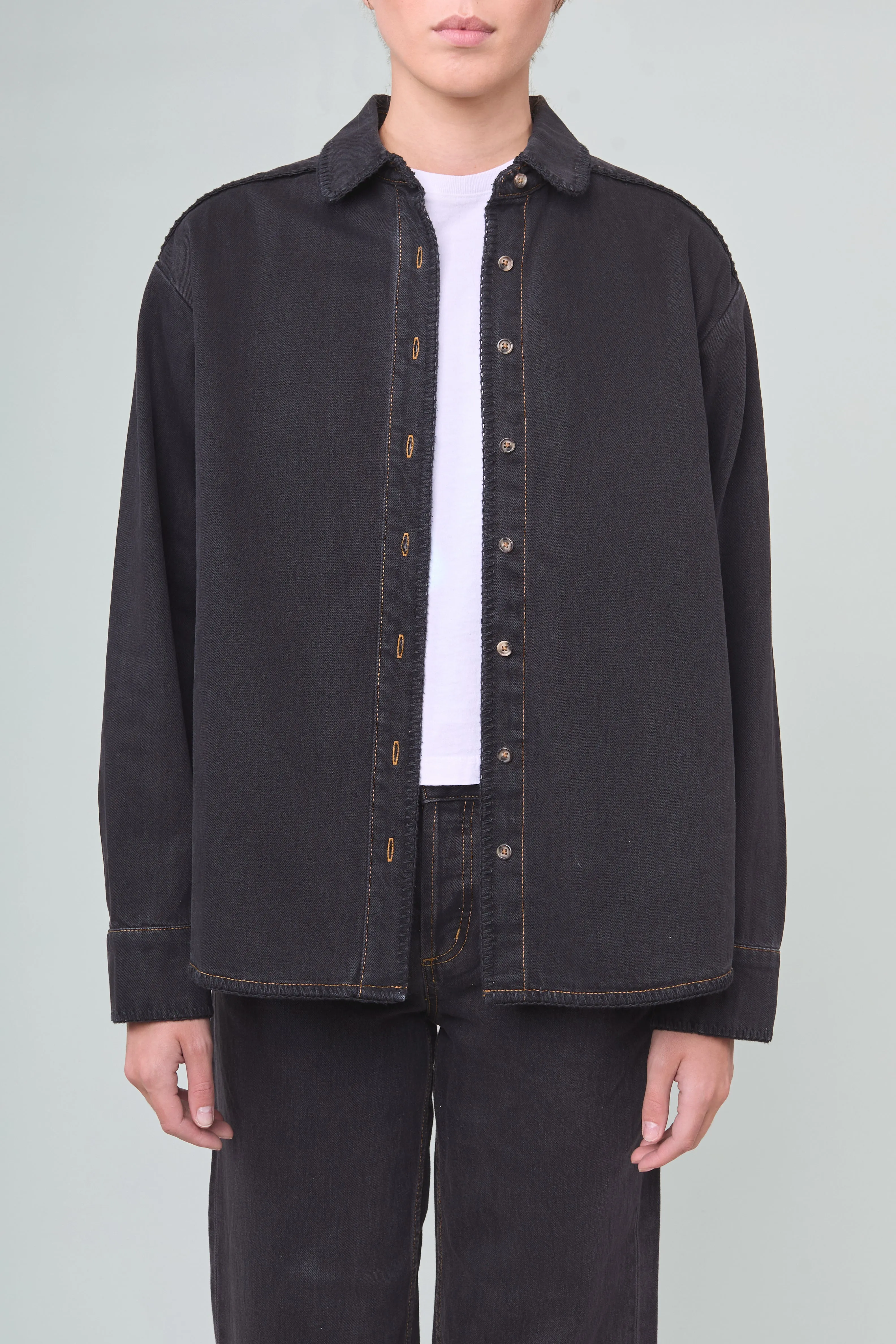 Western Shirt in Washed Black sold by Still Here