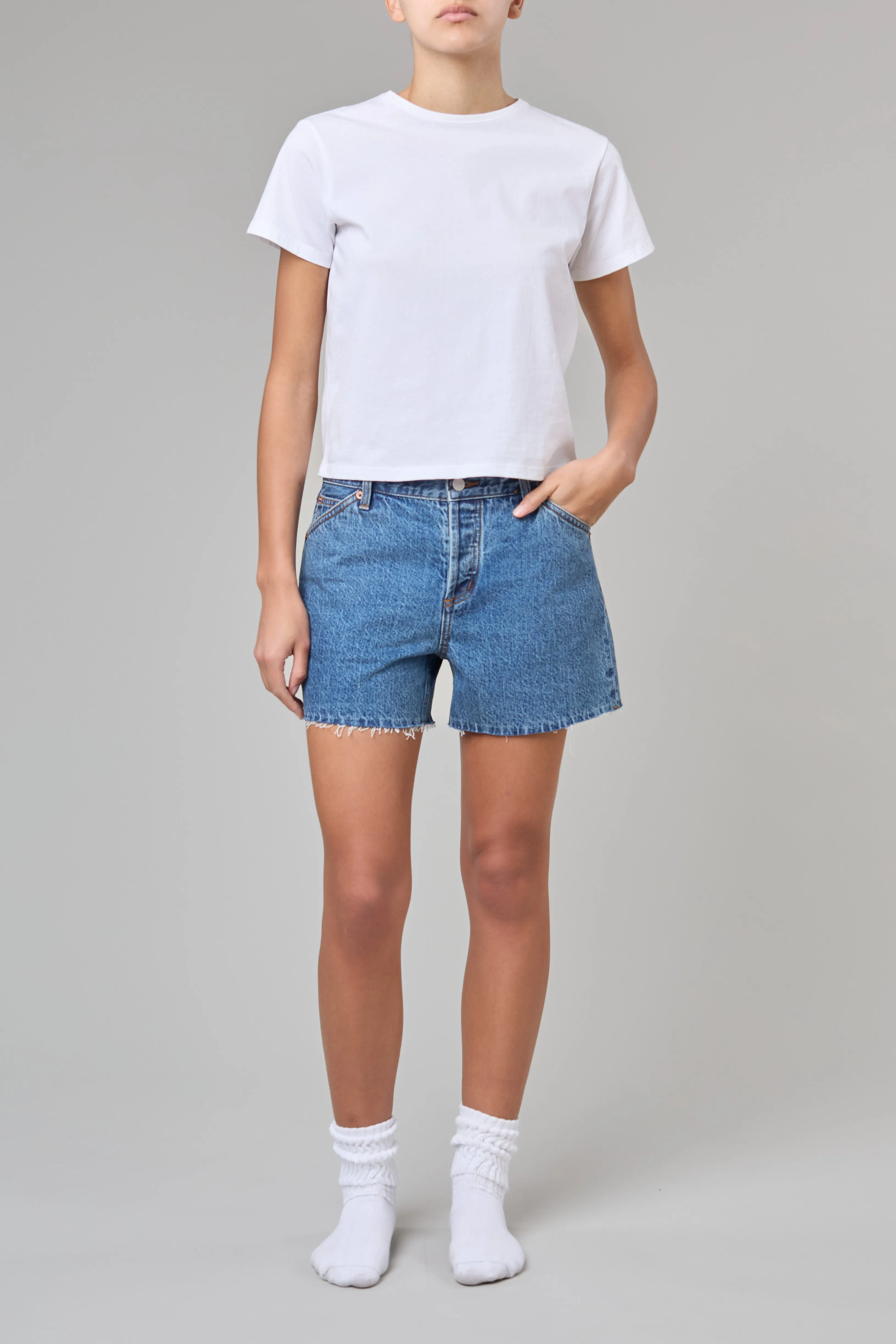 Cut Off Shorts in Classic Blue sold by Still Here