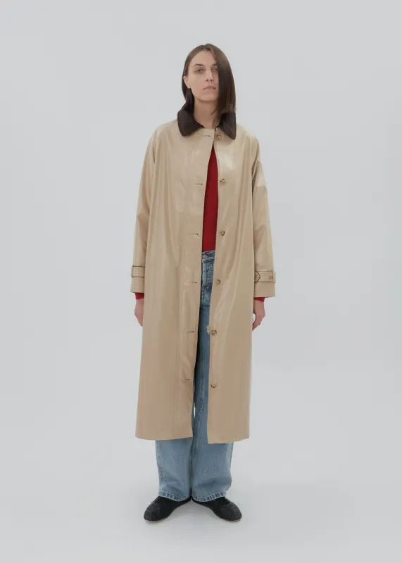 Kent Trench Coat in Khaki sold by Still Here