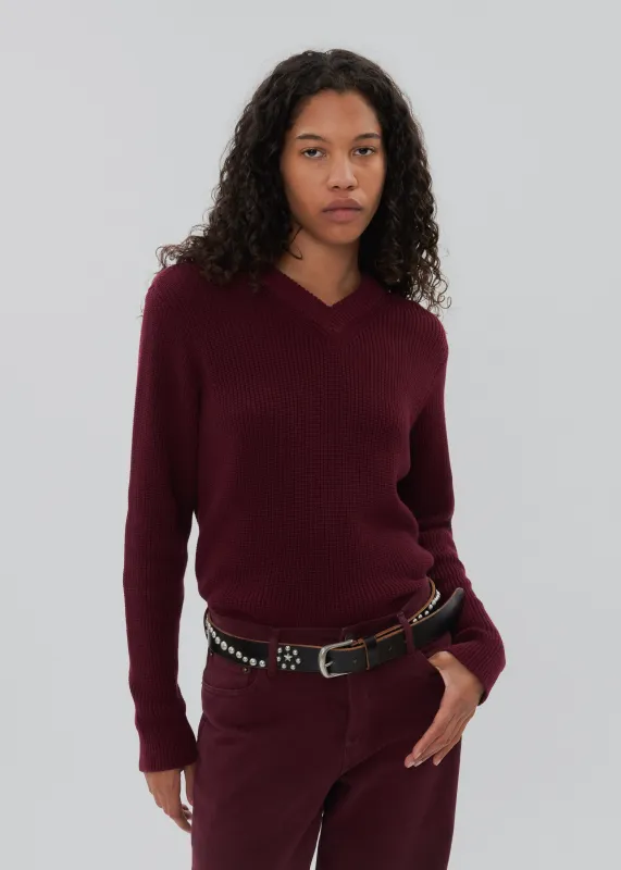Hotel Sweater Long Sleeve in Burgundy sold by Still Here