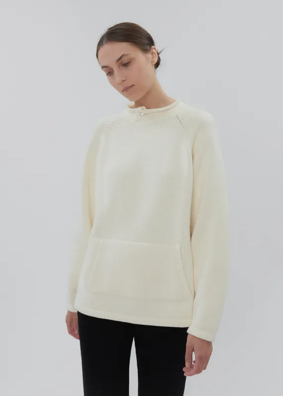 Snap Collar Sweater in Stone sold by Still Here