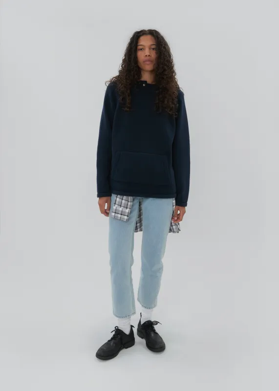 Snap Collar Sweater in Navy sold by Still Here