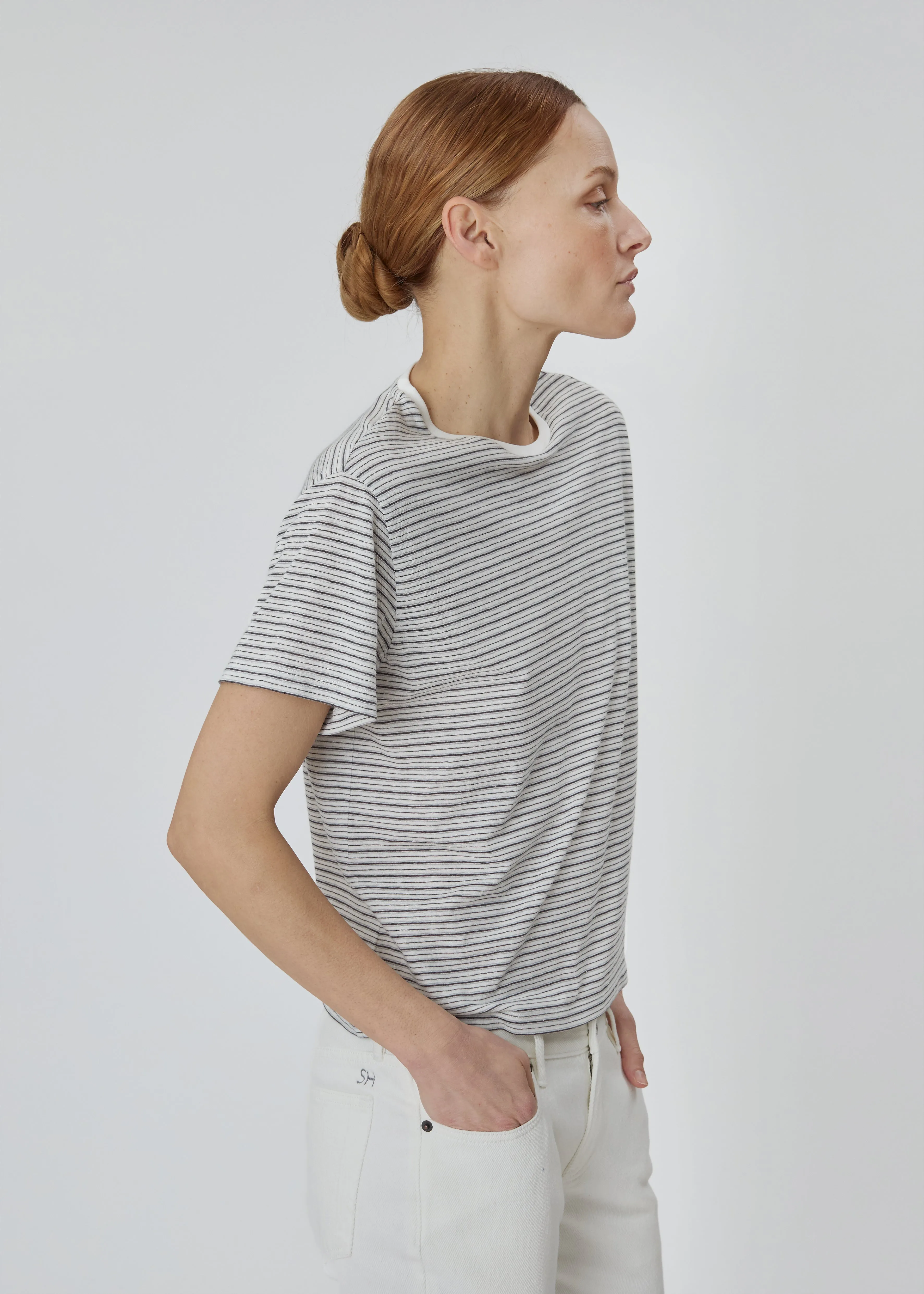 Stripe Tee in Grey sold by Still Here product image thumbnail 2