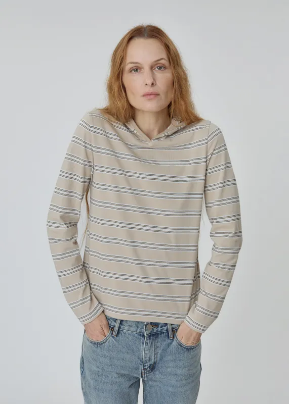 Nellie Shirt in Beige Stripe made by Still Here