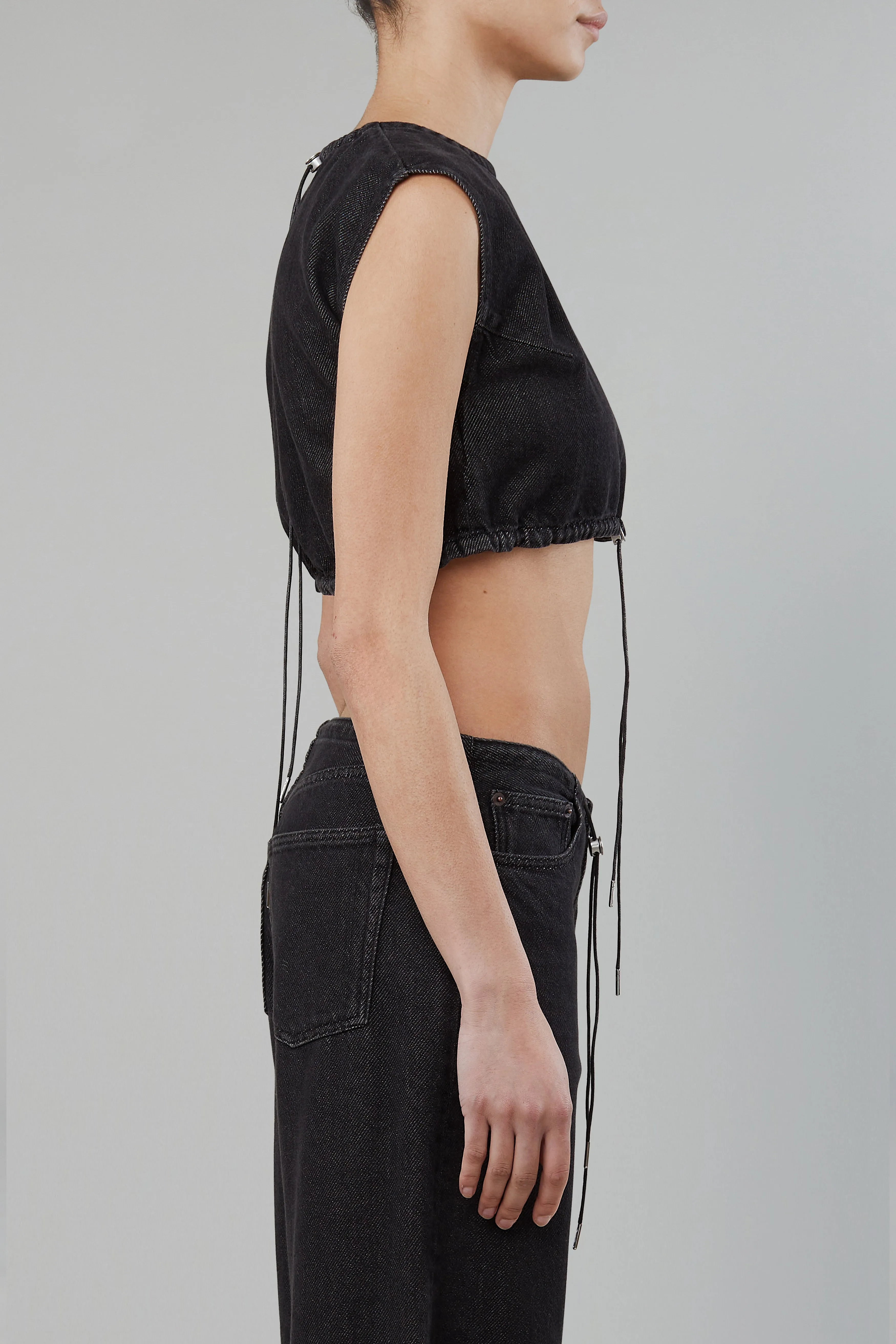 Cool Crop Top in Washed Black sold by Still Here product image thumbnail 2