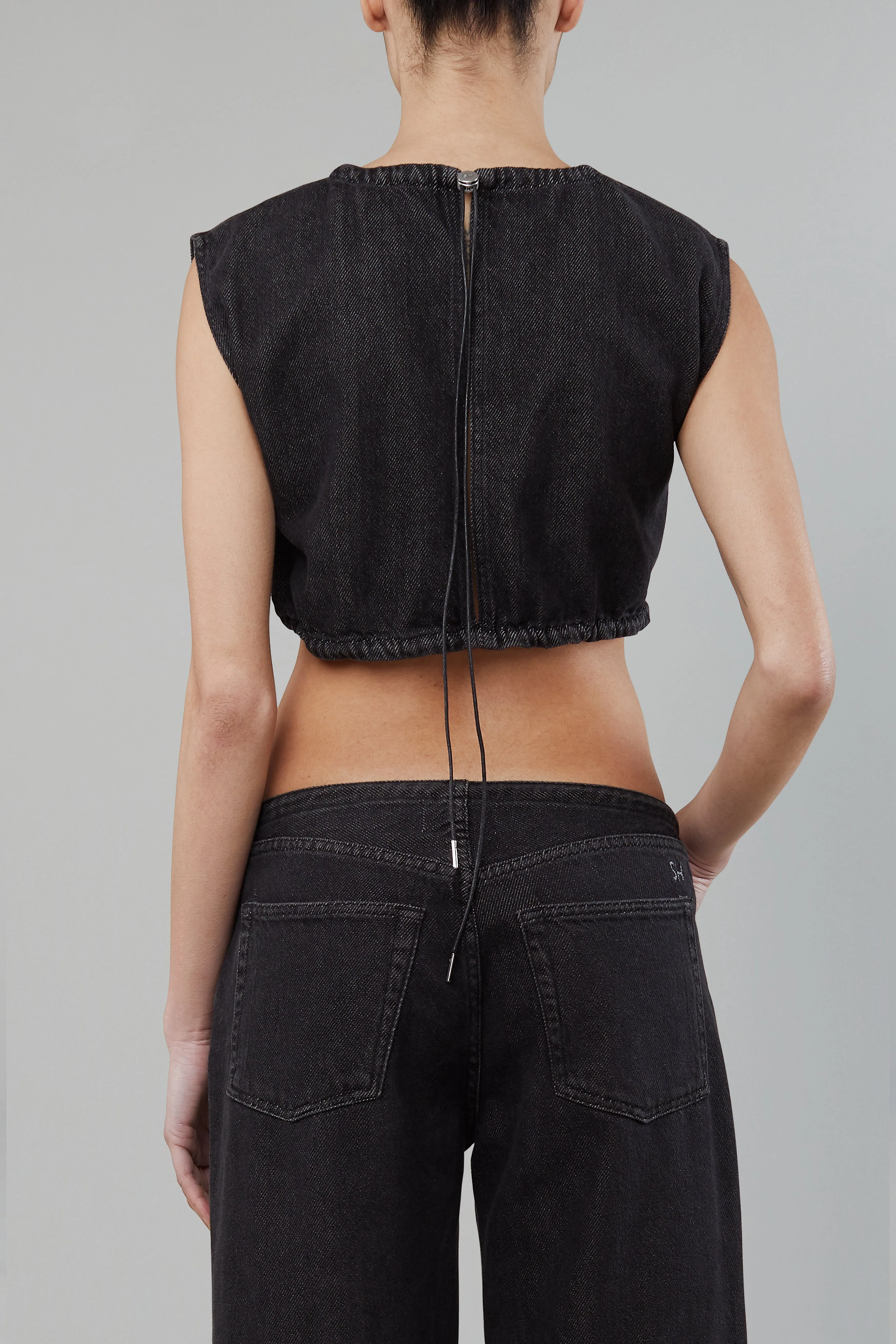 Cool Crop Top in Washed Black sold by Still Here product image thumbnail 3