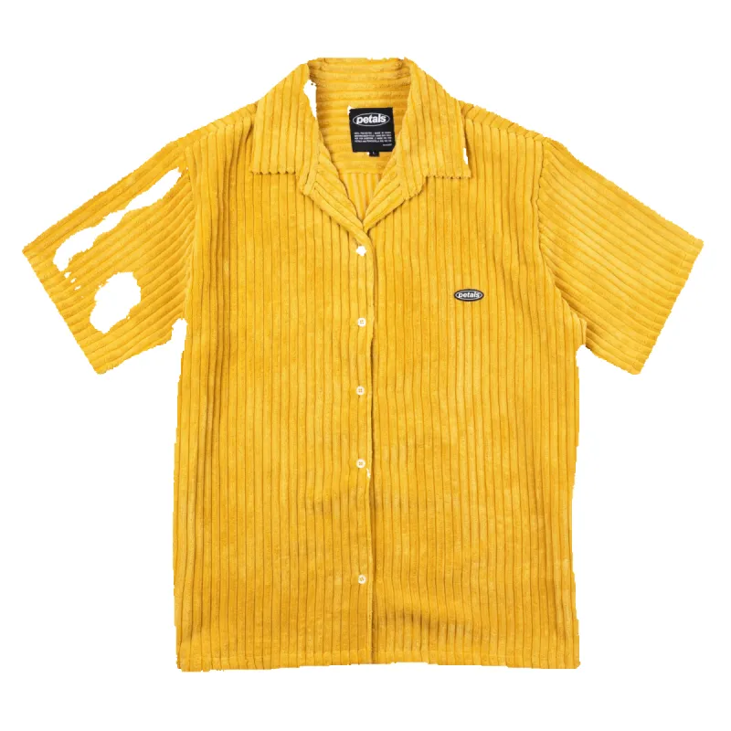 Jumbo Cords Button-Up in Mustard sold by Petals and Peacocks