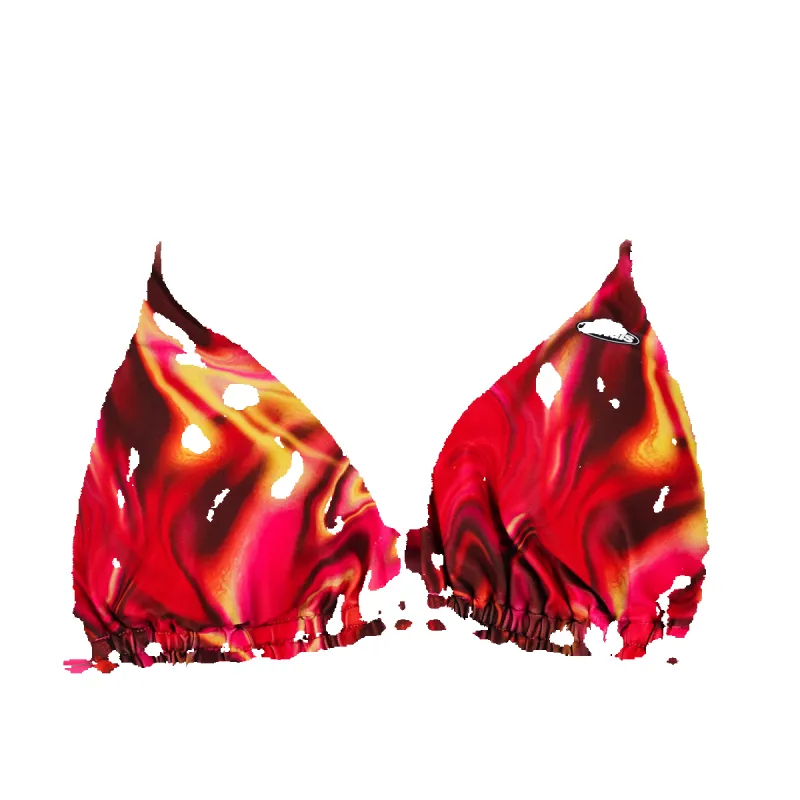 Liquid Hot Lava Triangle Bikini Top sold by Petals and Peacocks