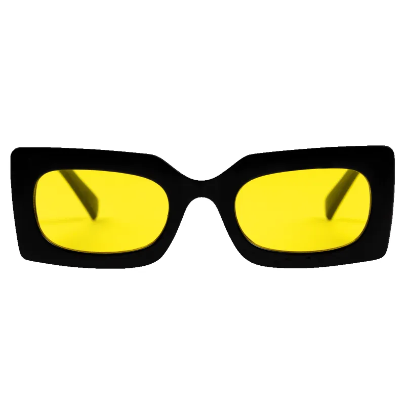 Rhubic Sunglasses in Black/Yellow sold by Petals and Peacocks