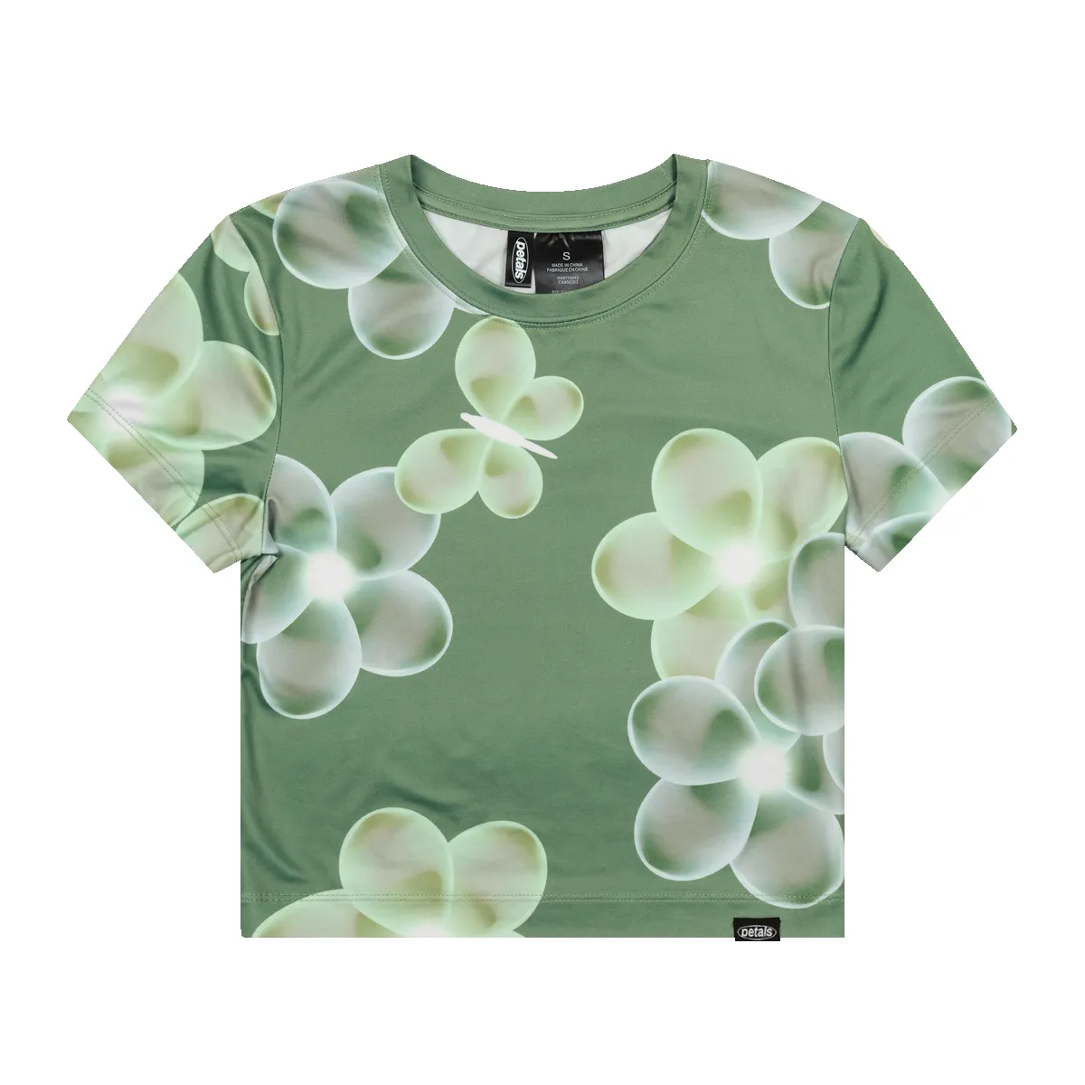 Aura Garden Crop Tee in Green sold by Petals and Peacocks
