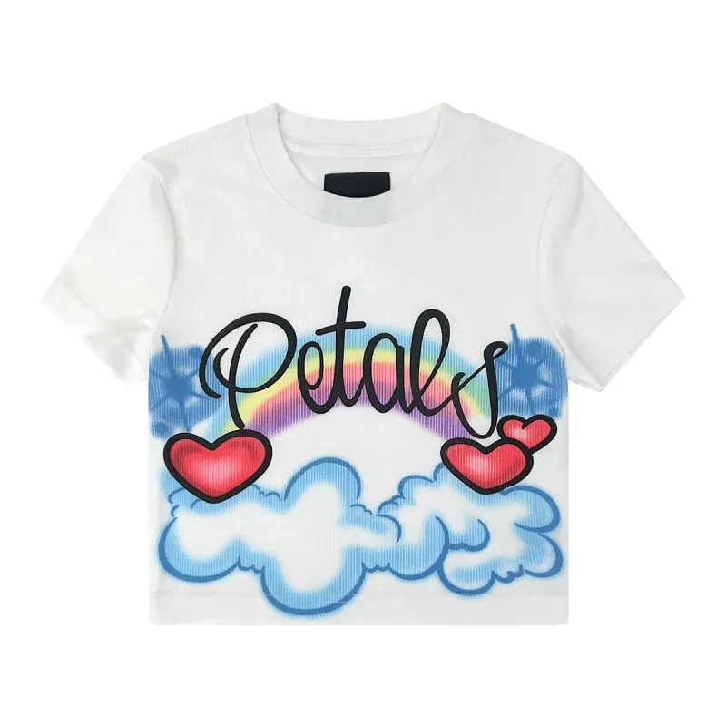 Petals Airbrush Clouds Crop Tee (Large) sold by Petals and Peacocks