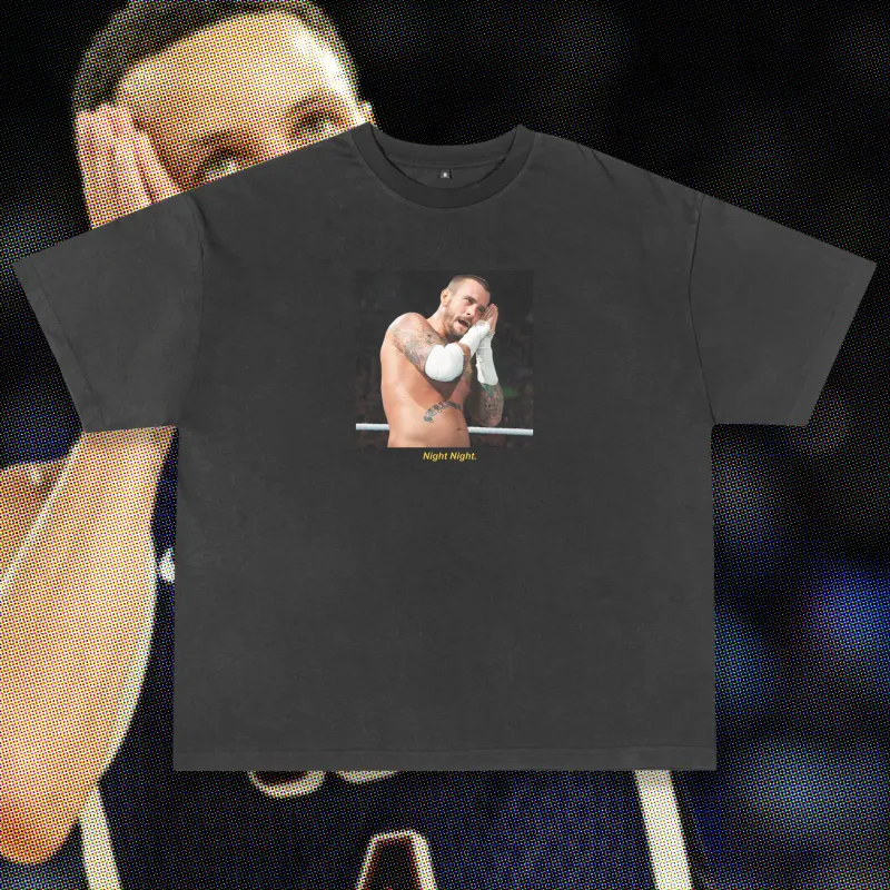 Night Night CM Punk Vintage Washed Tee sold by Petals and Peacocks