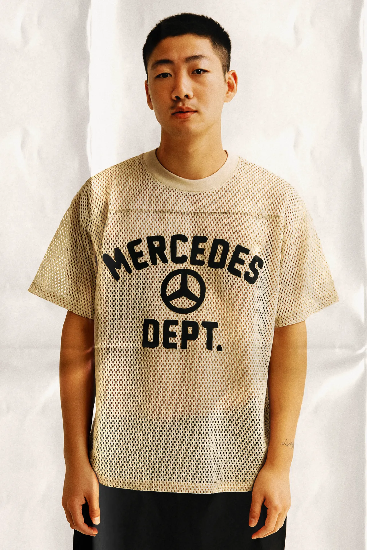 MB Dept. Mesh Tee in Sand sold by Petals and Peacocks product image thumbnail 2