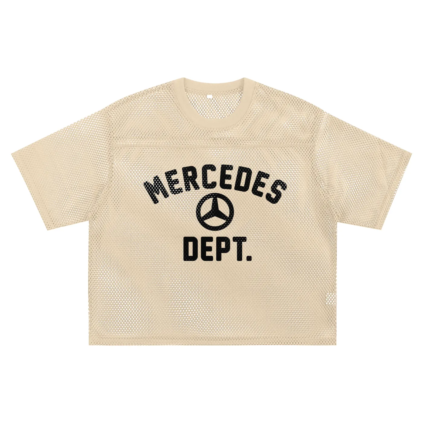MB Dept. Mesh Tee in Sand sold by Petals and Peacocks